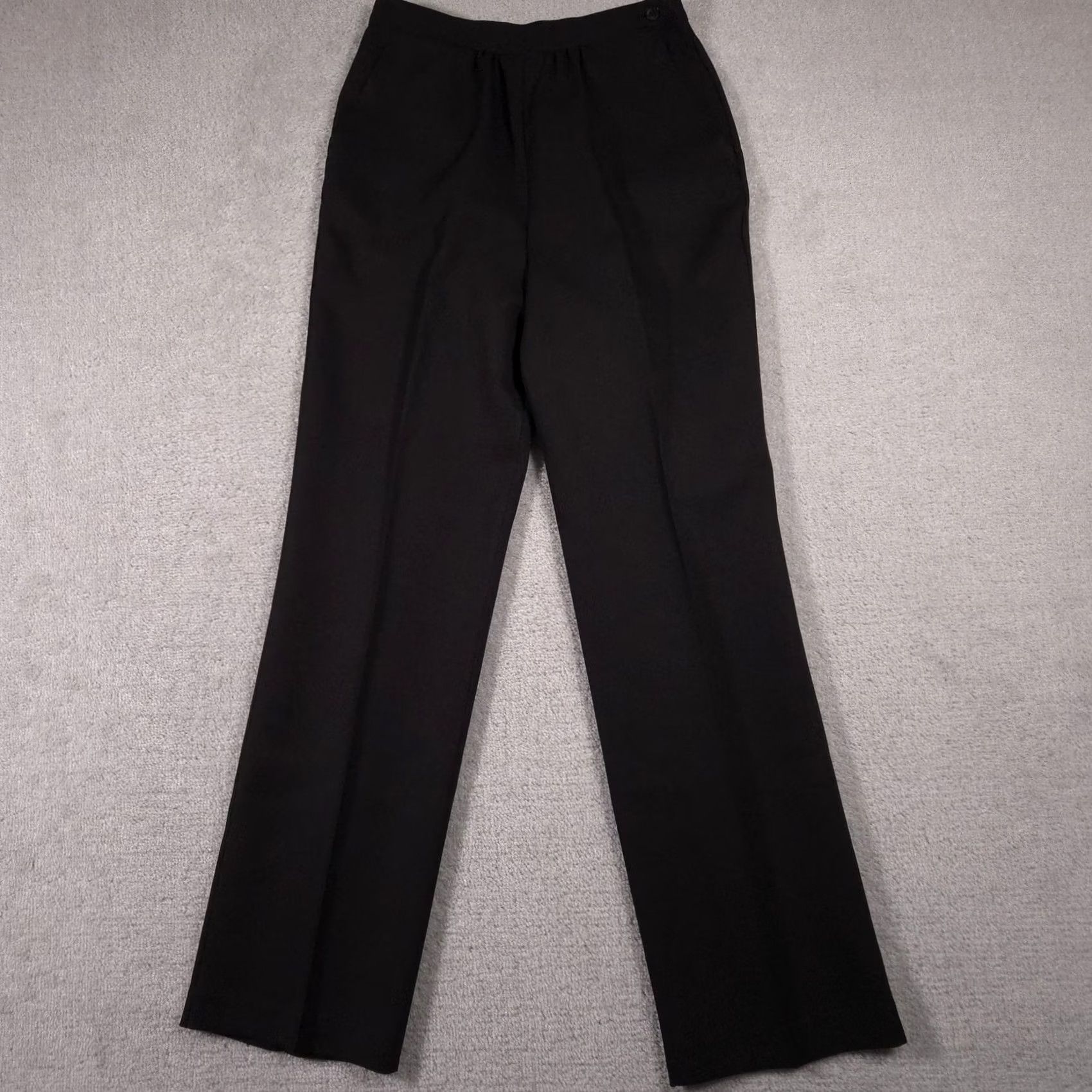 Vintage VINTAGE i.d. by Ship 'n Shore Dress Pants Womens 11/12 Black Pleats Made USA 80s Size 34" / US 12 / IT 48 - 2 Thumbnail