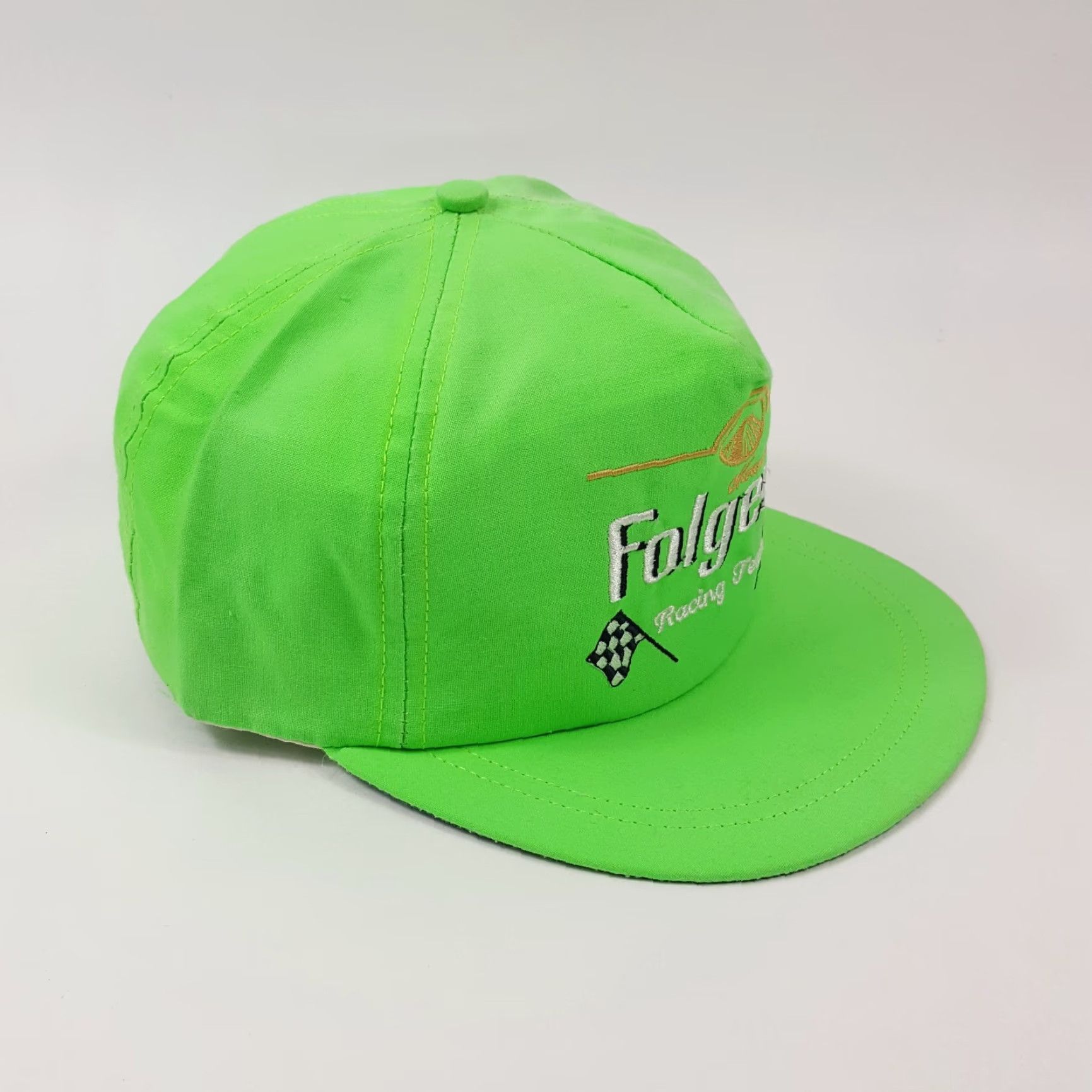 NASCAR VINTAGE Folgers NASCAR Racing Team Snapback Adjustable Trucker Hat Mens Green 80s 90s Retro USA Made Baseball Cap Size ONE SIZE - 5 Thumbnail