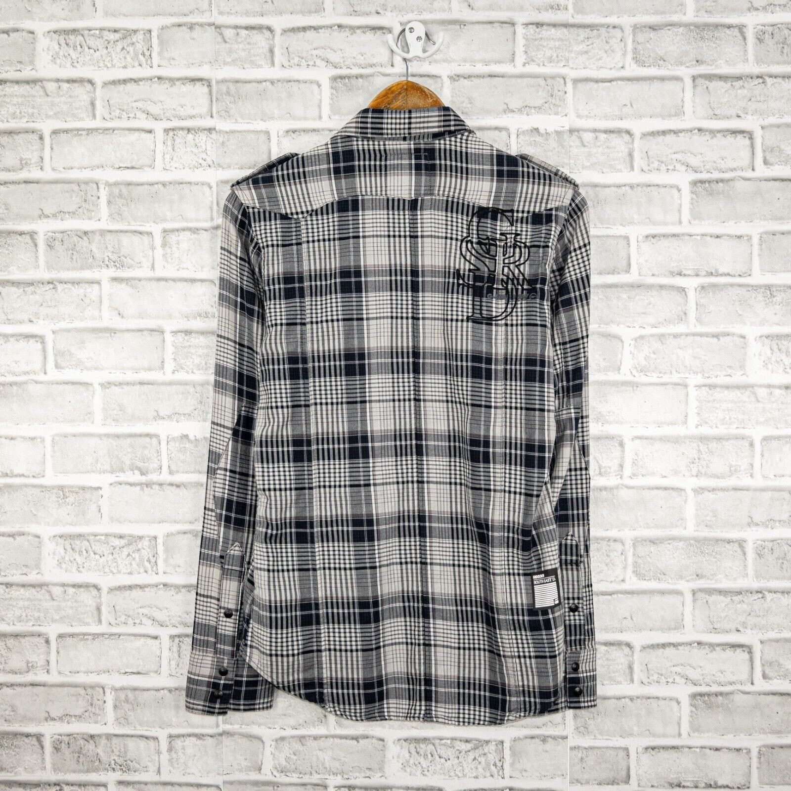 G-Star G Star RAW Men's Zip & Snap Button up Shirt Gray Plaid Small Size US S / EU 44-46 / 1 - 3 Thumbnail