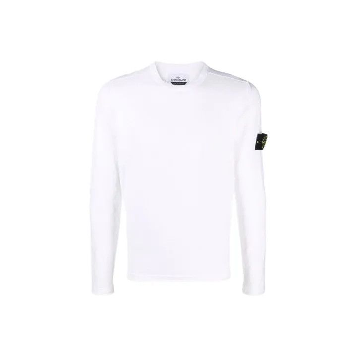 Stone Island Stone Island White Logo Long Sleeve Sweater Size US L / EU 52-54 / 3 - 1 Thumbnail