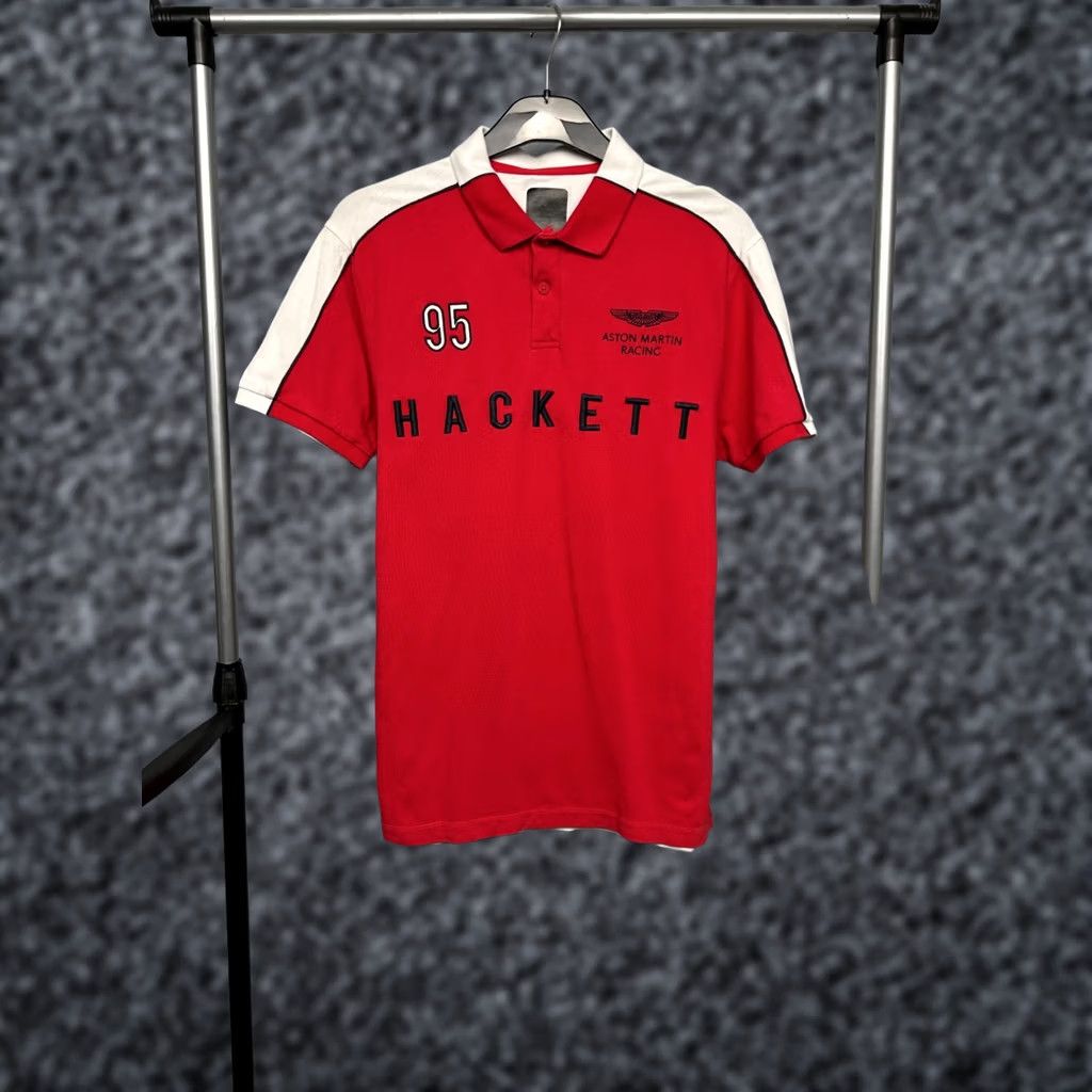 Hackett Hackett Aston Martin Polo Shirt Mens M Red Cotton Logo Short Sleeve Button Collar Shirt Size US M / EU 48-50 / 2 - 1 Thumbnail
