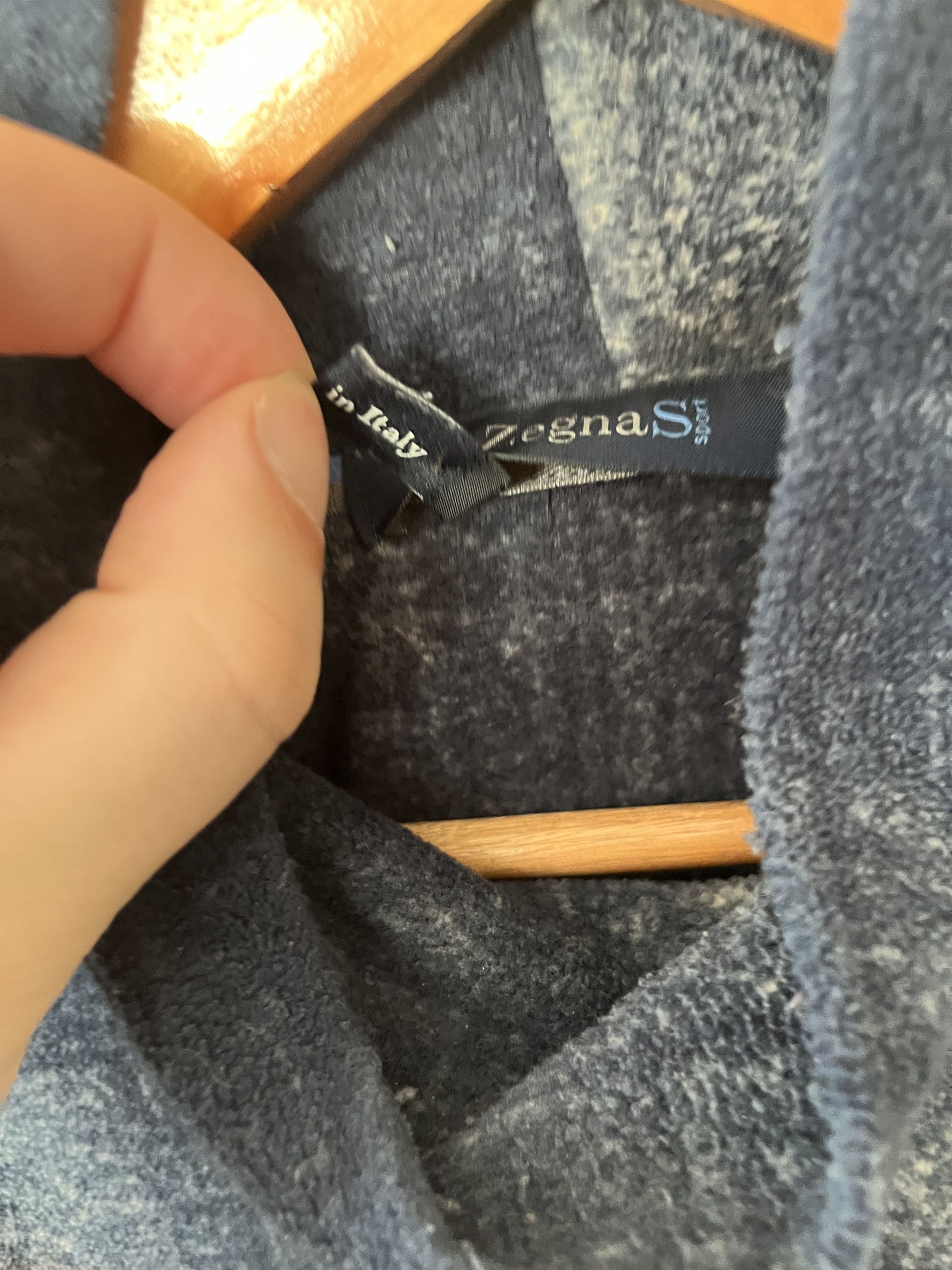 Ermenegildo Zegna Zegna Sport Blue Check Fleece Lightweight Sweatshirt Size US M / EU 48-50 / 2 - 5 Thumbnail