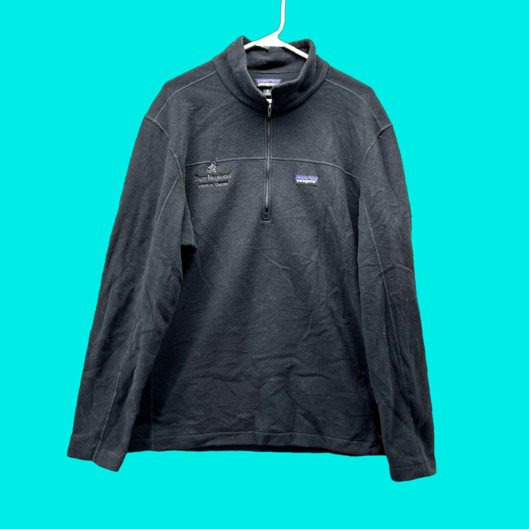 Patagonia Patagonia Sweater Pullover Half Zip Mock Neck Black XL Men Regular Fleece 1/2 Zip Logo Vintage: No Size US XL / EU 56 / 4 - 1 Thumbnail