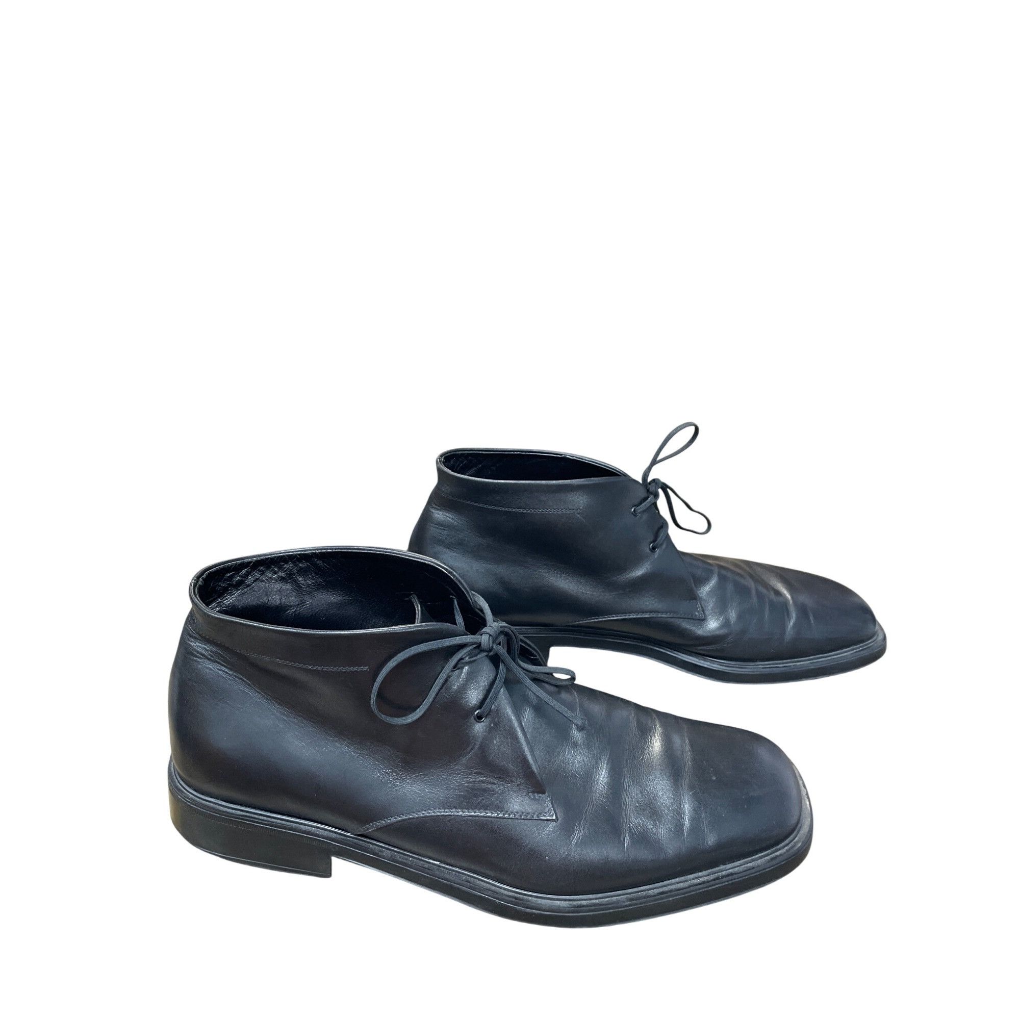 Salvatore Ferragamo Salvatore Ferragamo Mens Italian Black Leather Chukka Boots Size US 12 / EU 45 - 4 Thumbnail