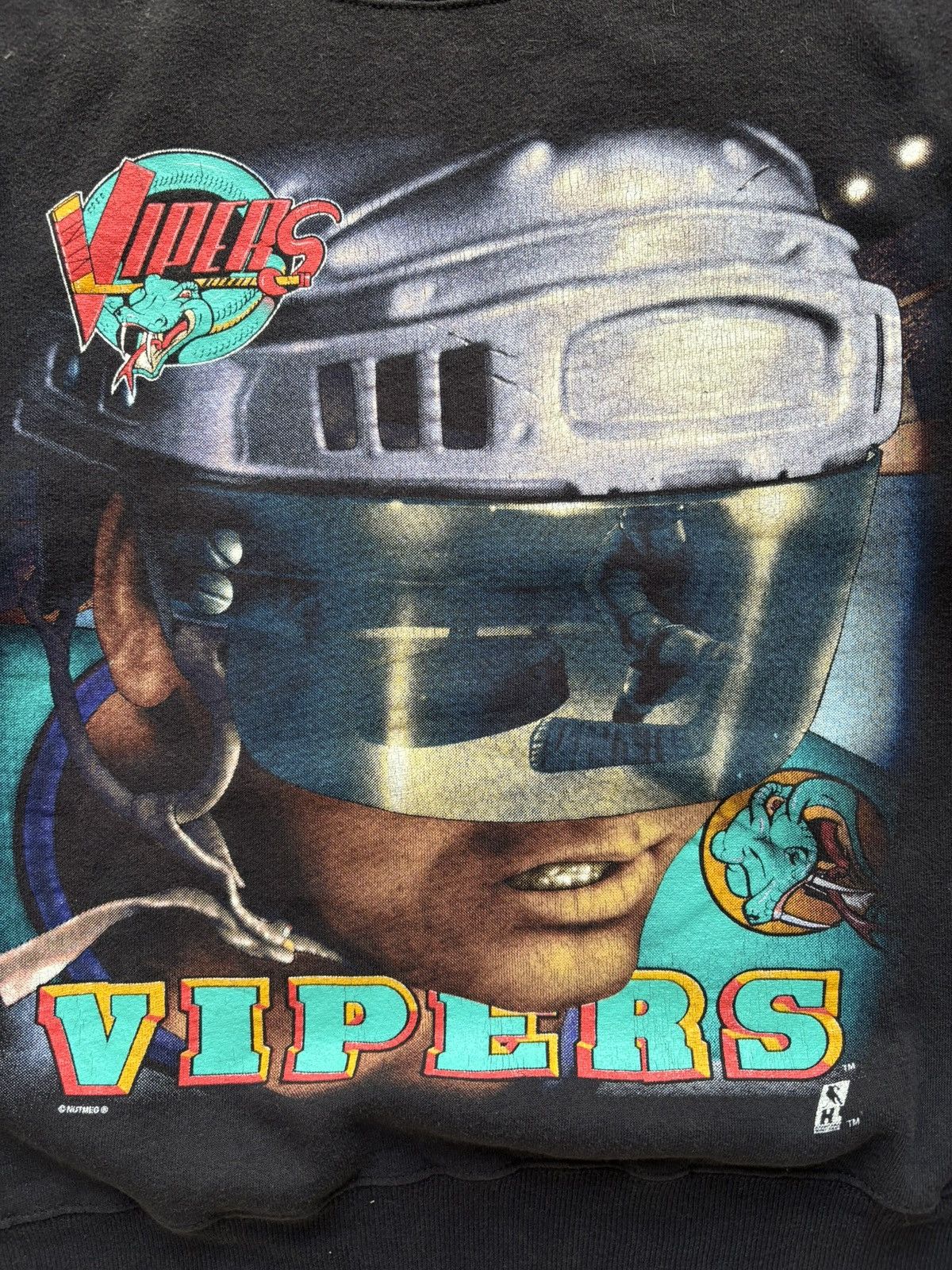 Vintage Vintage 90s Detroit Vipers Hockey Crewneck Sweatshirt Size US M / EU 48-50 / 2 - 2 Thumbnail