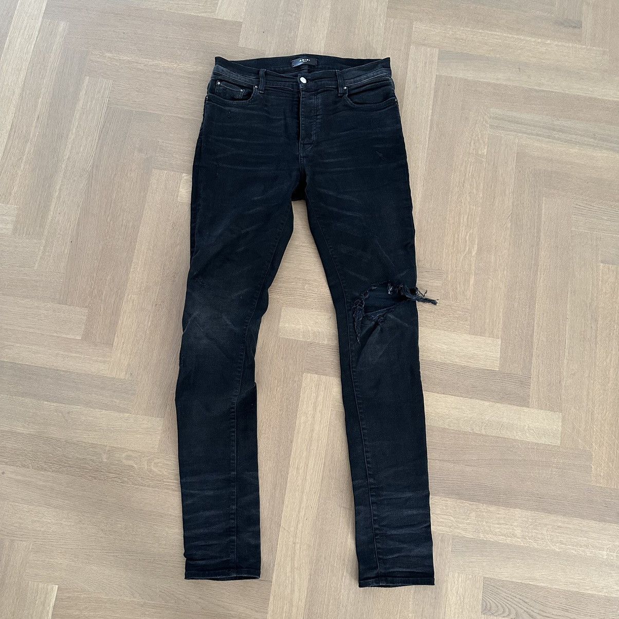 image of Amiri Denim Size 33 in Black, Men's