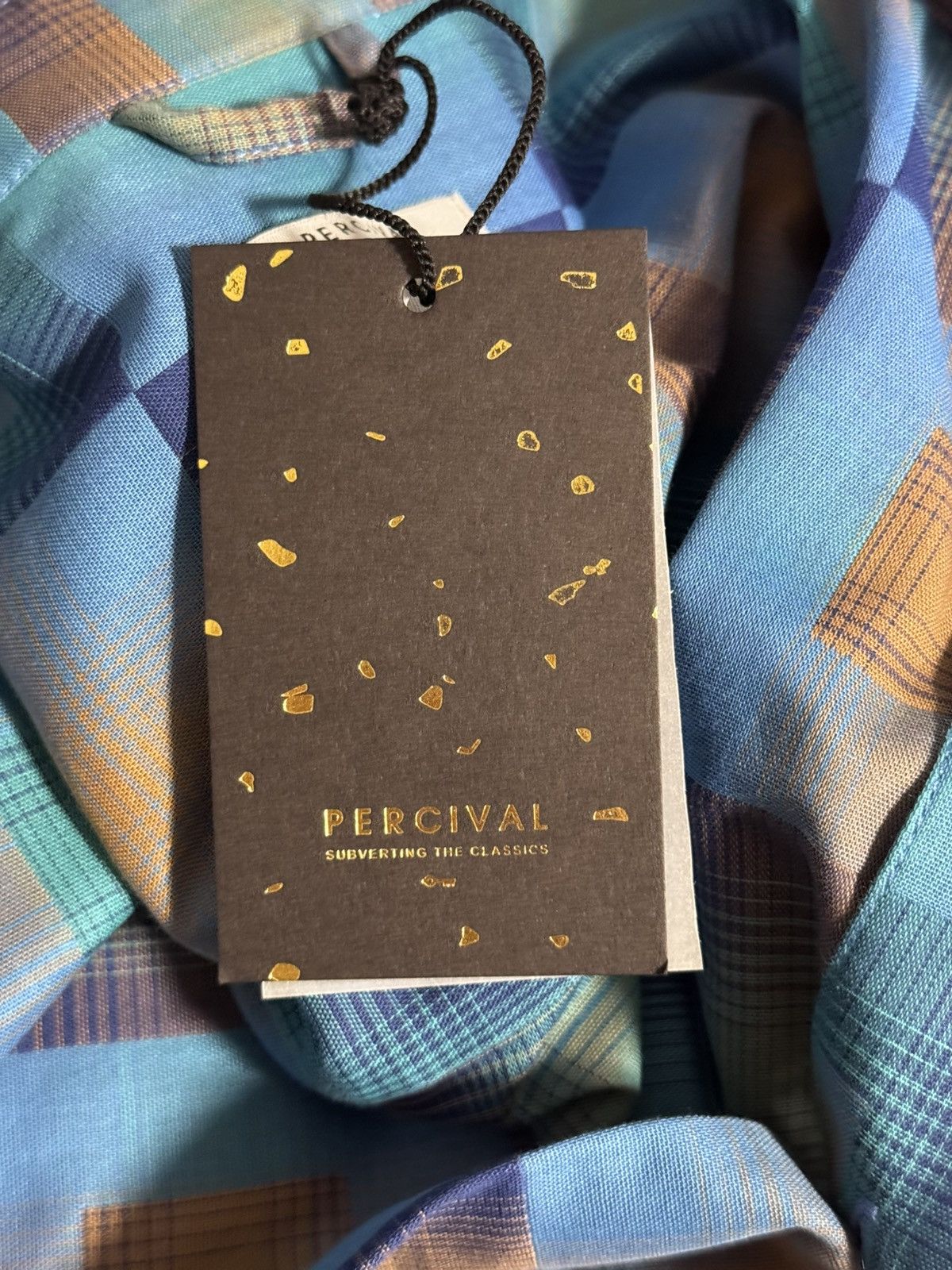 Percival NWT Percival Razzle Check Knit Long Sleeve Shirt Blue Multi Size US XL / EU 56 / 4 - 7 Thumbnail
