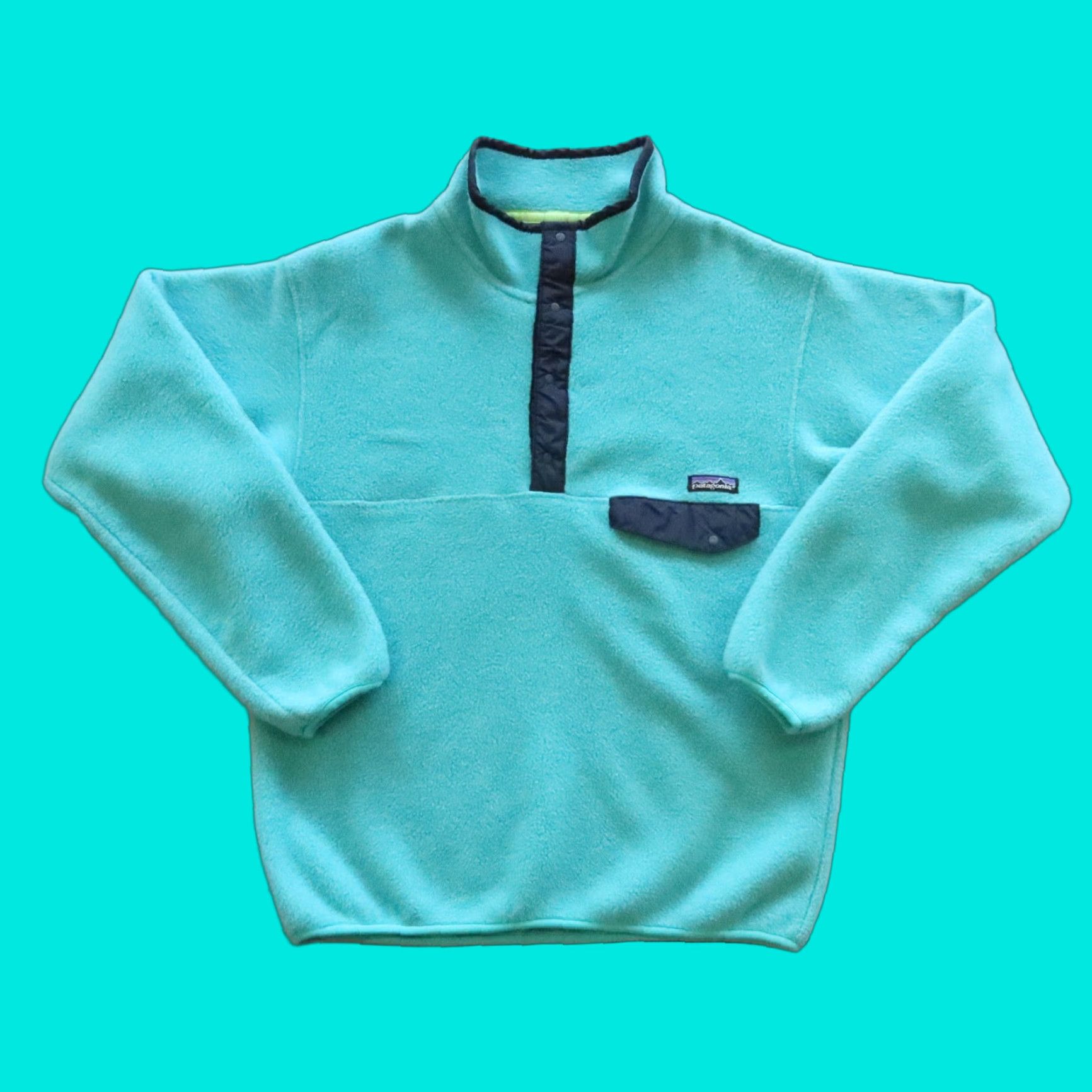 Patagonia VINTAGE Patagonia Snap-T Fleece Pullover Men M Teal 90s USA Shirt Sweater Size US M / EU 48-50 / 2 - 1 Thumbnail