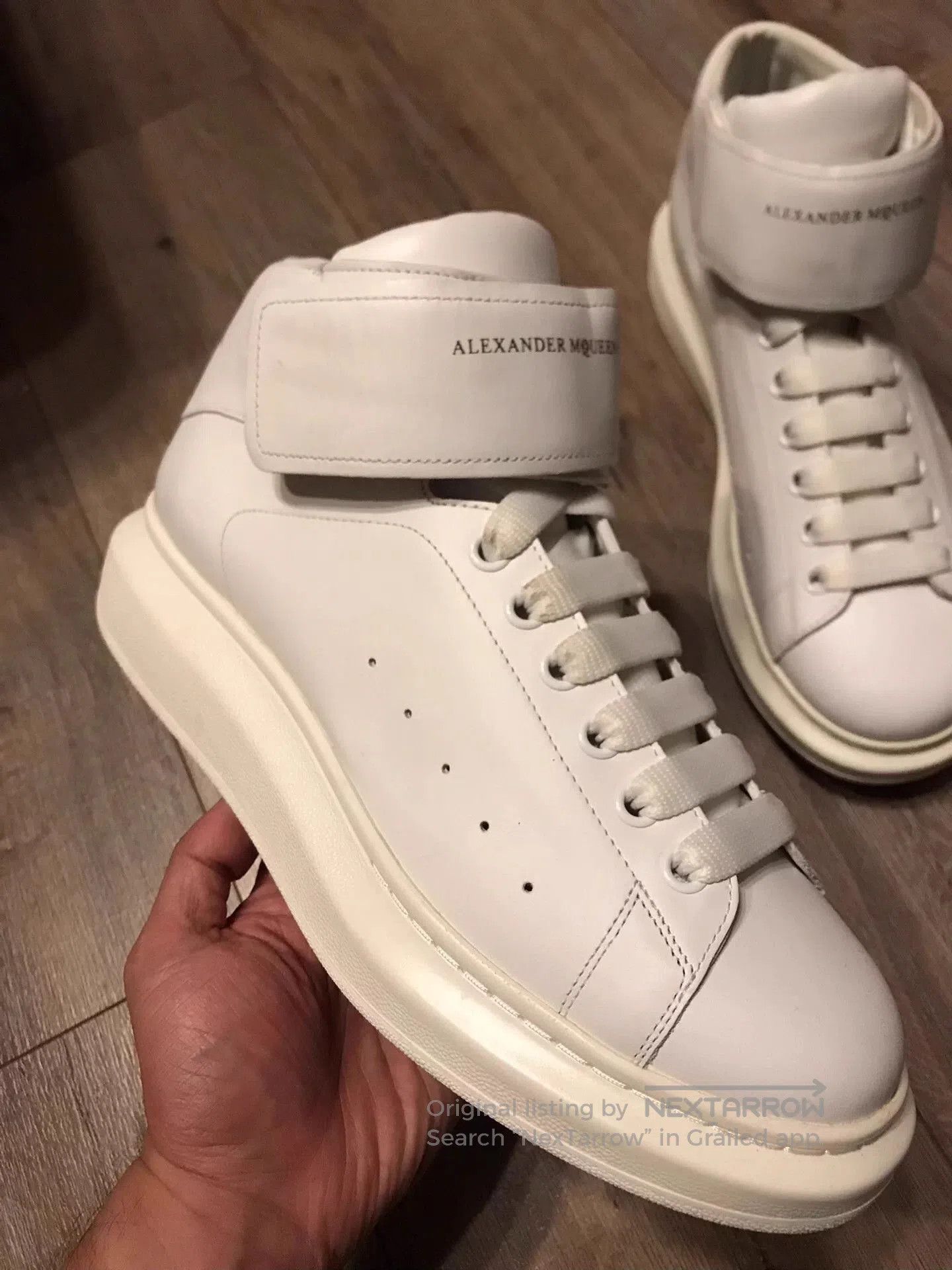 Alexander McQueen White High-Top Sneakers Size 9. Size US 9 / EU 42 - 2 Thumbnail
