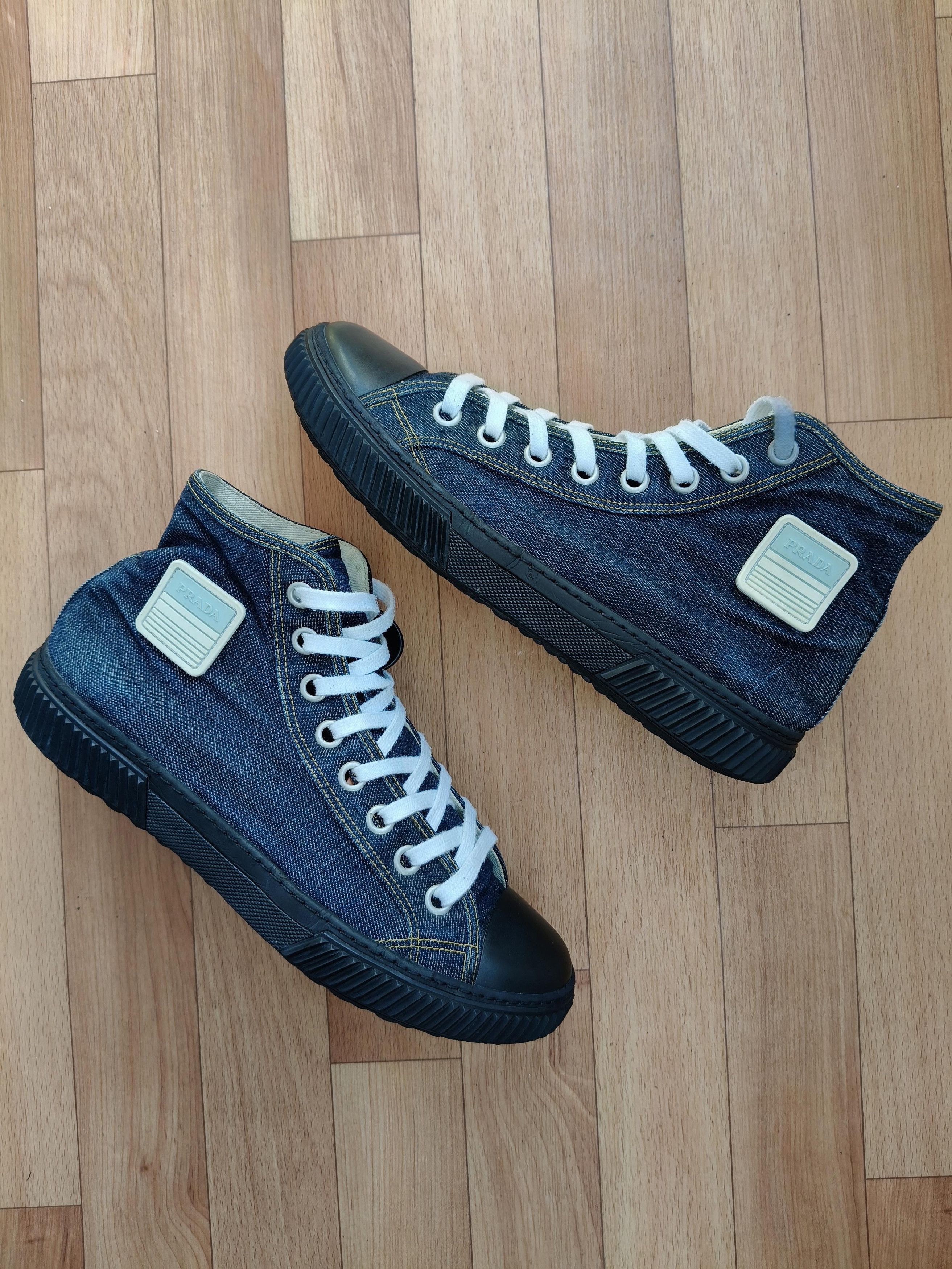 Prada Prada rare stratus high top blue canvas sneakers Size US 8.5 / EU 41-42 - 7 Thumbnail
