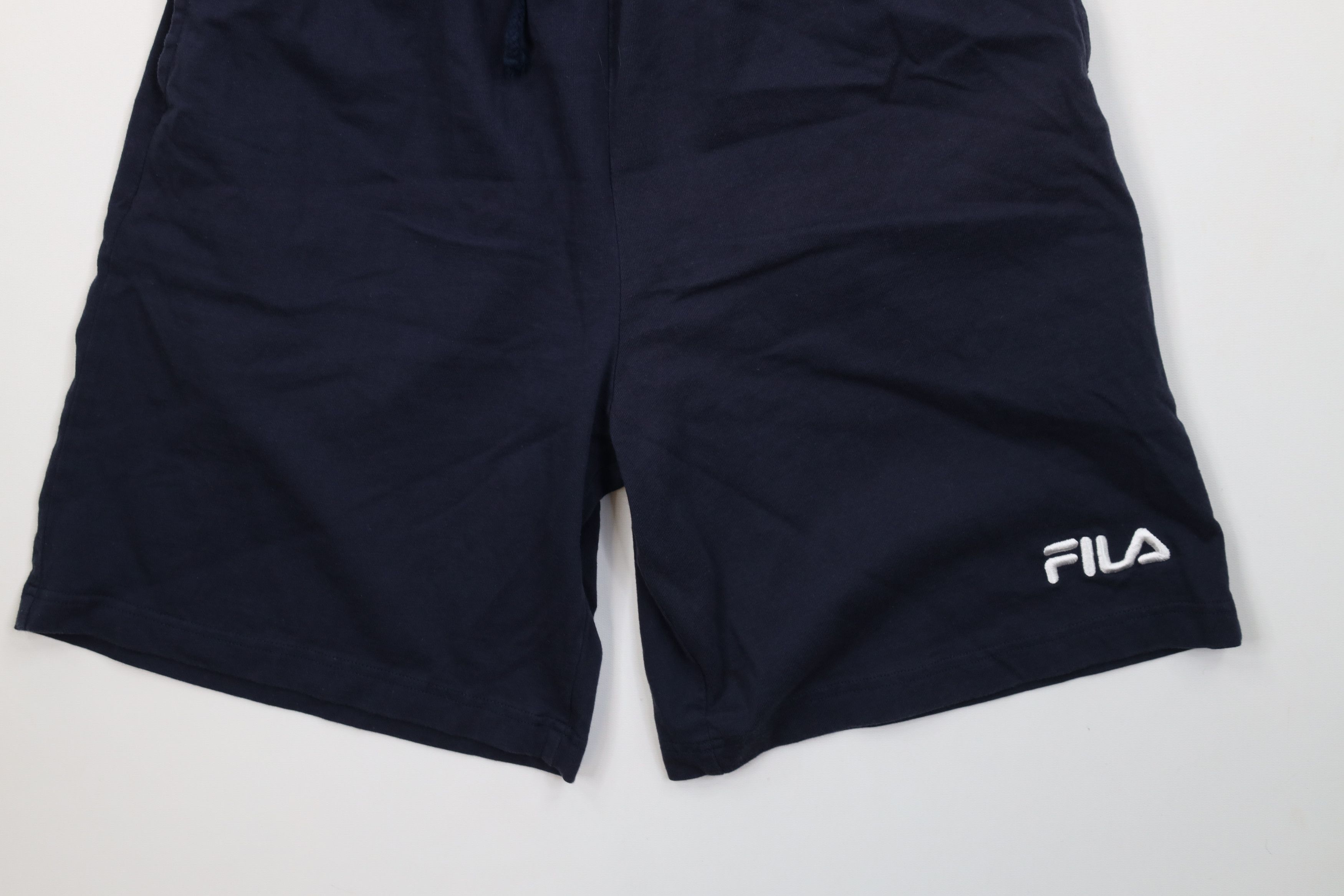 Fila Vintage 90s FILA Spell Above Knee Shorts Navy Blue Cotton Size US 34 / EU 50 - 4 Thumbnail