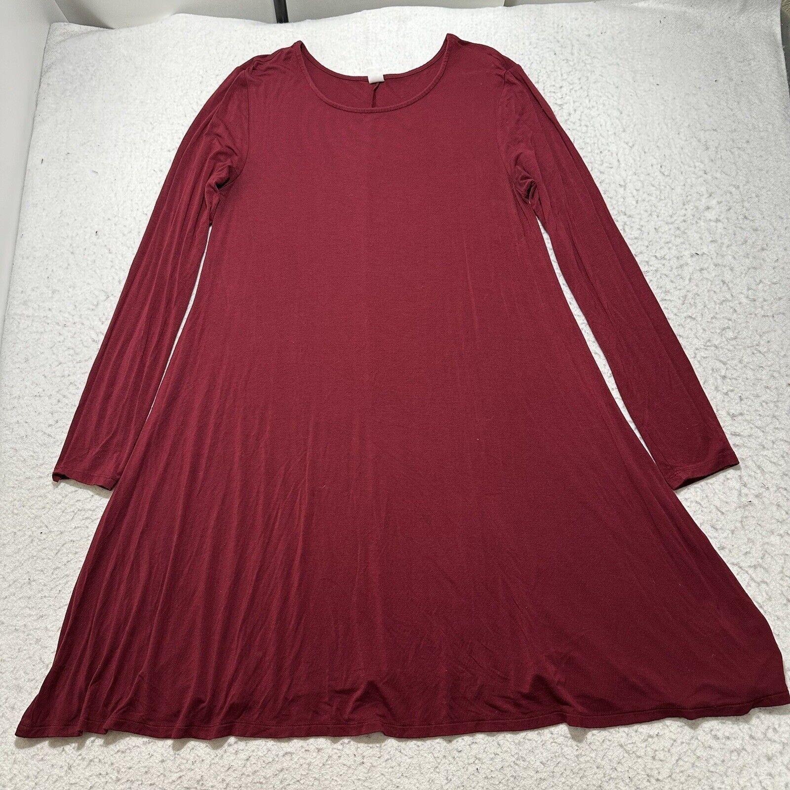 Old Navy Old Navy Large A-Line Burgundy Red Pullover Dress Stretch Size L / US 10 / IT 46 - 1 Thumbnail