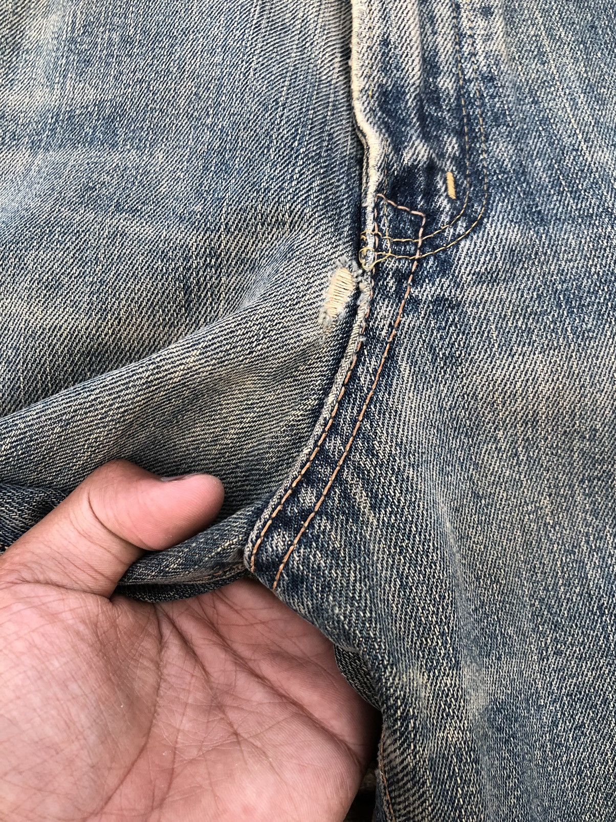 Edwin WIDE LEG RUSTY DISTRESSED SELVEDGE DENIM Size US 32 / EU 48 - 7 Thumbnail