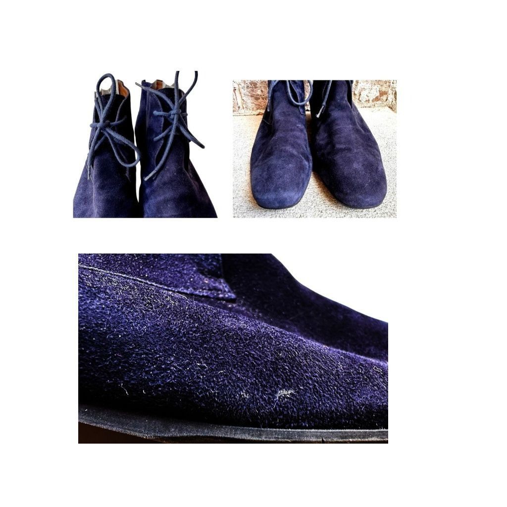 Aquatalia × Vintage Aquatalia Blue Suede Chukka Boots Lace Up Ladies 6 Italy Size US 6 / IT 36 - 10 Thumbnail
