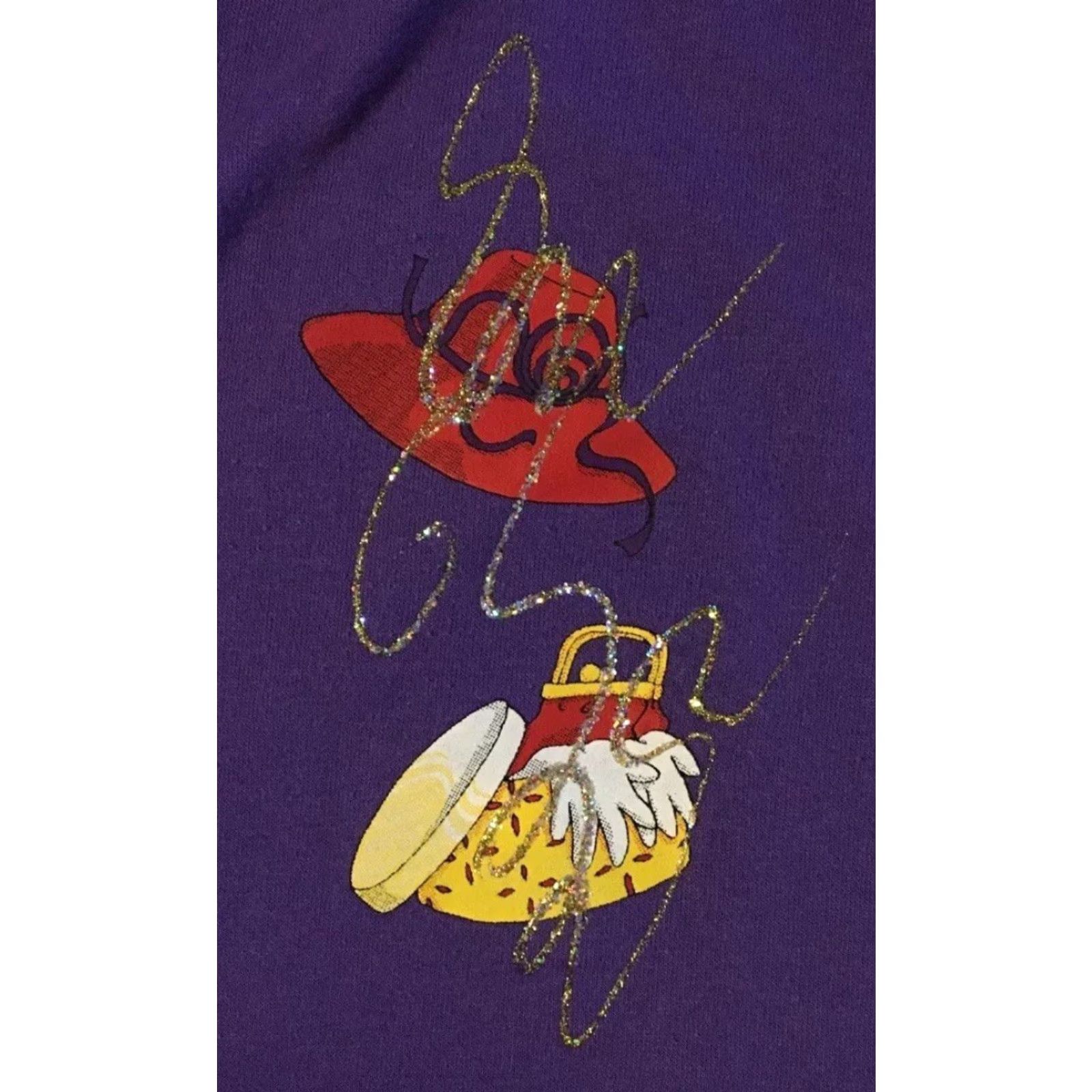 Vintage Vtg 80s Faded Glitter Art Cardigan Sweatshirt XL USA Hoodie Women's Purple 90s Grunge Nature Boxy Cardigan Size XL / US 12-14 / IT 48-50 - 2 Thumbnail