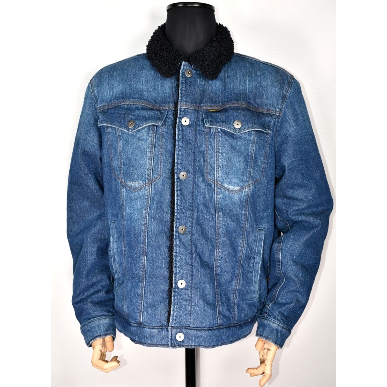 G-Star G-Star RAW 3301 Slim Sherpa Jacket Sato Stretch Denim 2XL Mens Blue Jacket Size US XXL / EU 58 / 5 - 2 Thumbnail