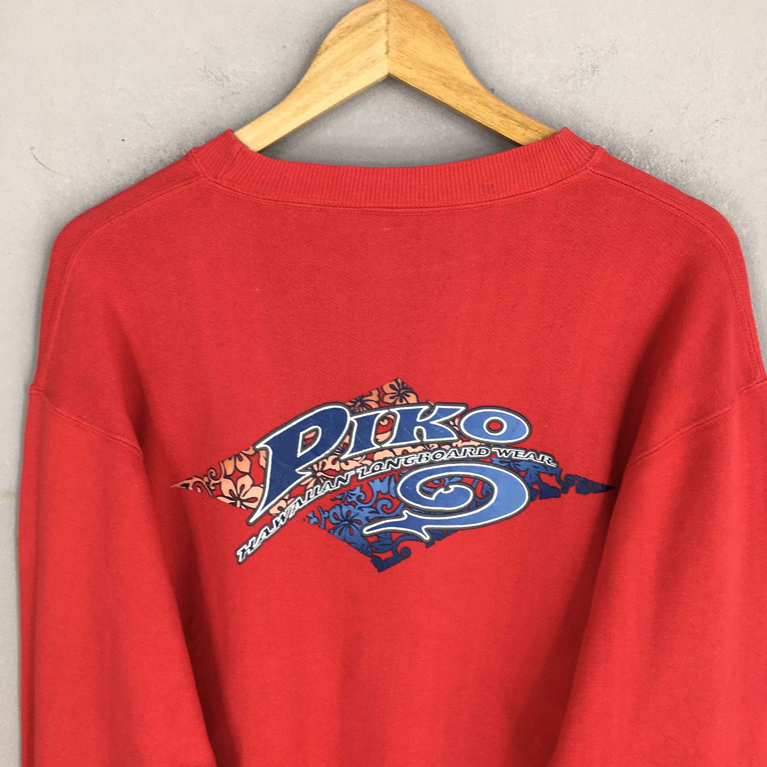Vintage Vintage 90s Piko Surfing Red Sweatshirt Large Size US L / EU 52-54 / 3 - 8 Thumbnail