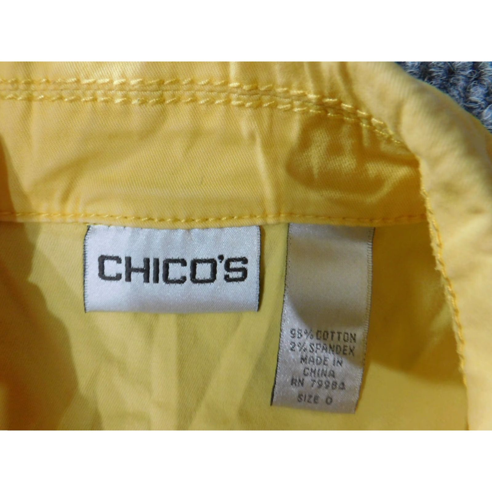 Vintage Chicos Jacket Yellow Womens 0 Basic Lightweight Cotton Knit Button Zip Casual Collar Fall Regular Womens Size XS / US 0-2 / IT 36-38 - 4 Thumbnail
