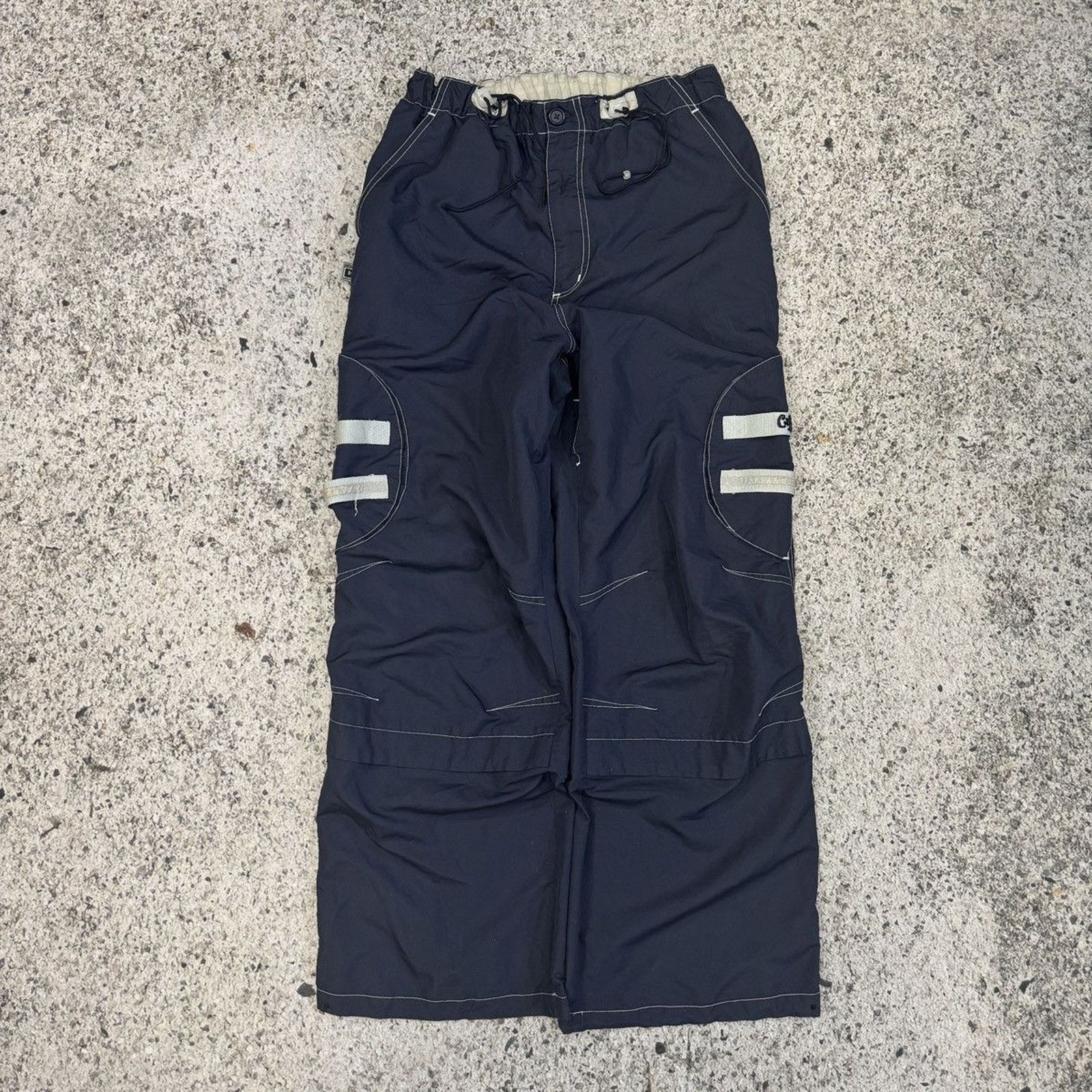 Vintage Y2K Caffeine Raver Nylon Multi Pocket Cargo Pant JNCO SKATER Size US 30 / EU 46 - 1 Thumbnail