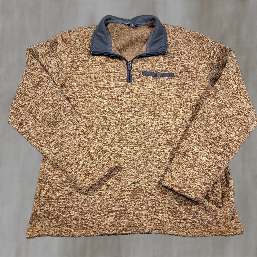 Eddie Bauer Eddie Bauer Sweater Men Large Brown Pullover Quarter Zip Fleece Jacket Heather Size US L / EU 52-54 / 3 - 1 Thumbnail
