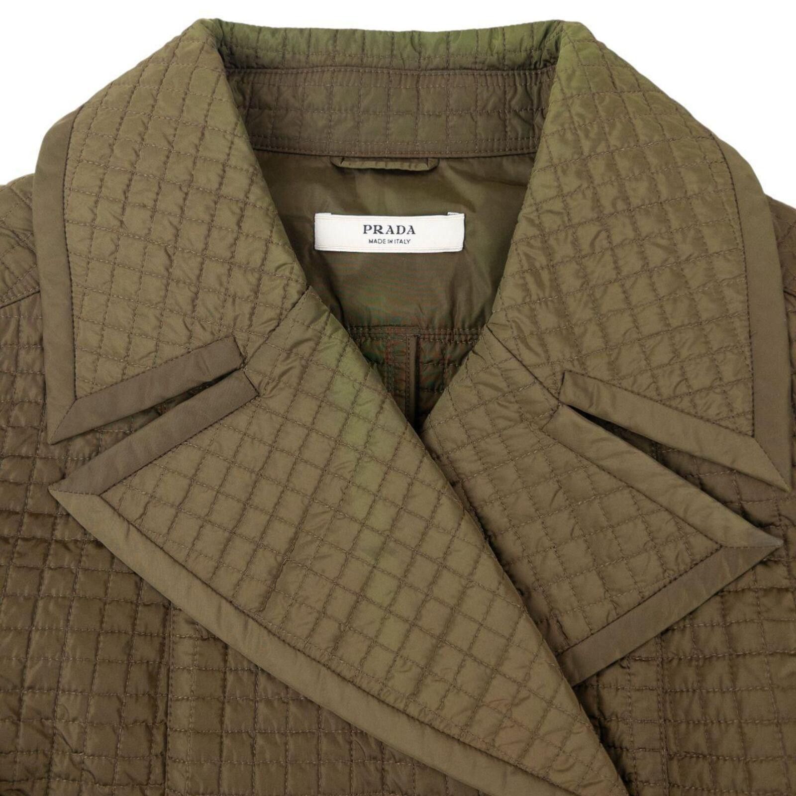 Prada Vintage 2000s Prada Quilted Belt Waist Trench Jacket Size M Size M / US 6-8 / IT 42-44 - 3 Thumbnail