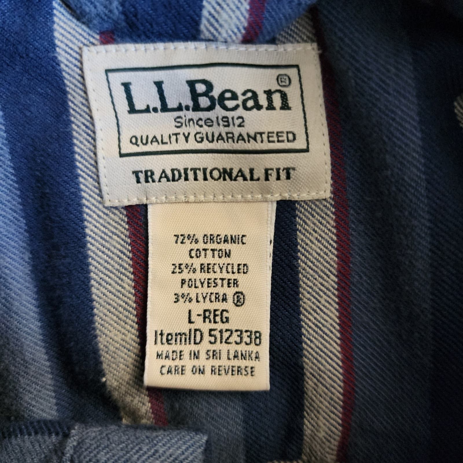 L.L. Bean L.L. Bean Men's L Organic Blend, Blue/Red/White Stripes Size US L / EU 52-54 / 3 - 4 Thumbnail