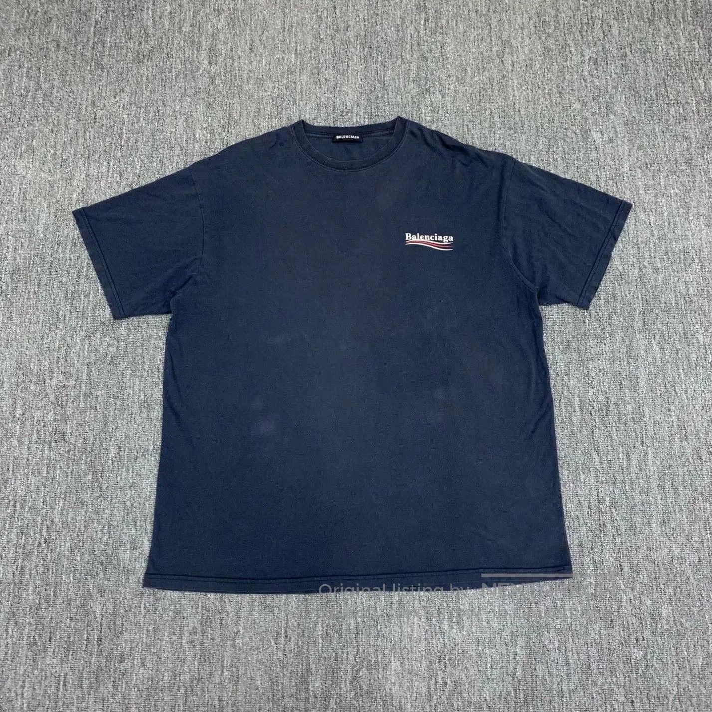 Balenciaga Balenciaga Navy Coke Print T-shirt. Size US XL / EU 56 / 4 - 1 Thumbnail