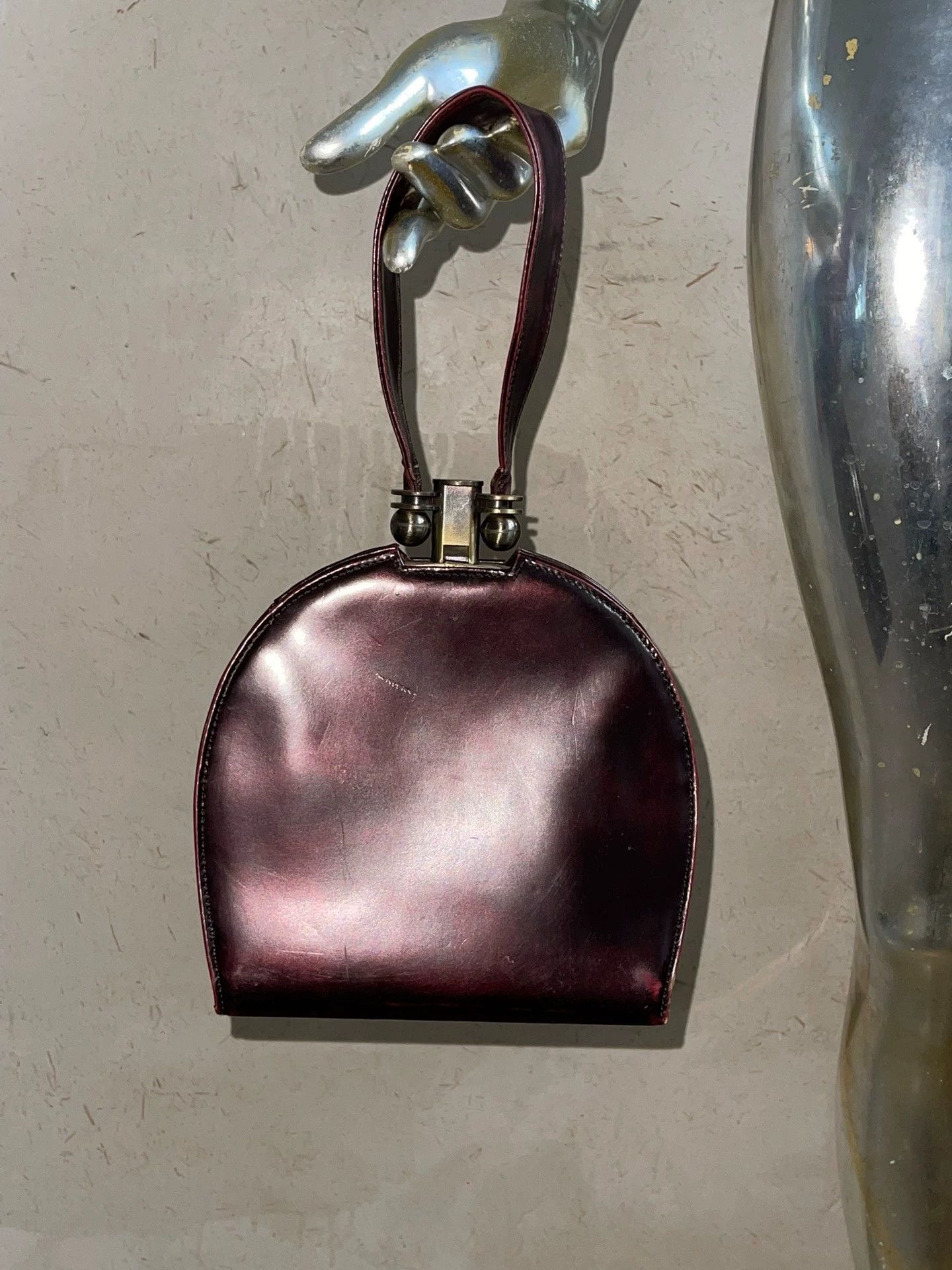 Jean Paul Gaultier JPG Women's Wine Red Leather Small Handbag Size ONE SIZE - 3 Thumbnail