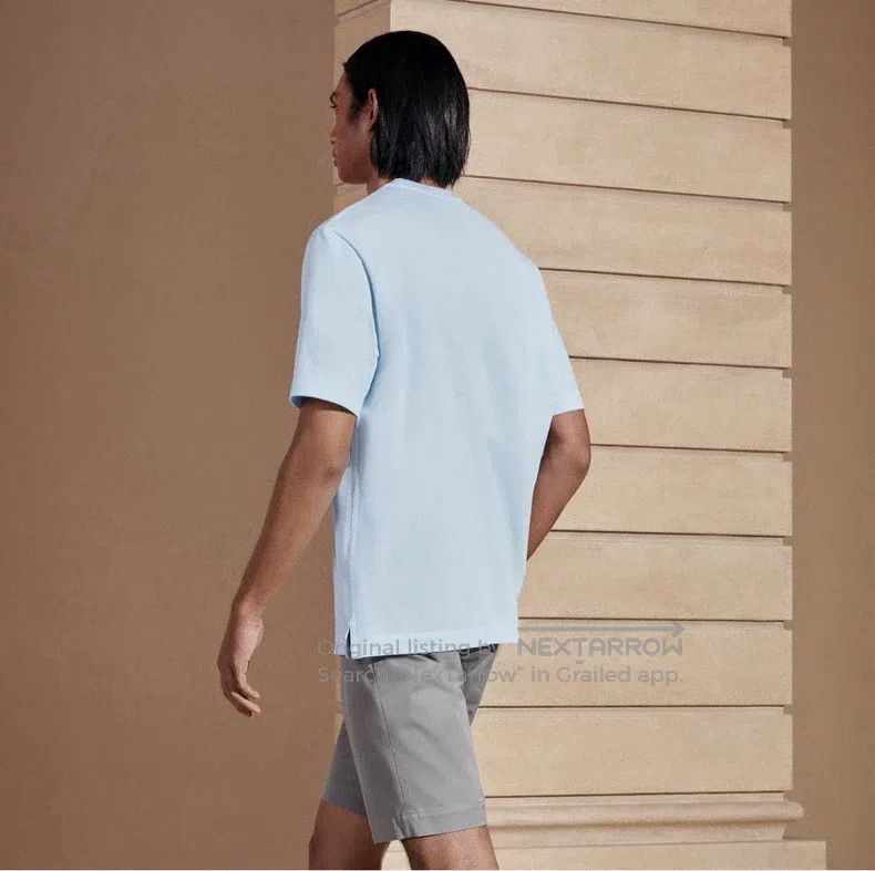 Hermes Hermes Mens Cotton Short Sleeve T-Shirt with Grey Collar E Size US S / EU 44-46 / 1 - 4 Thumbnail
