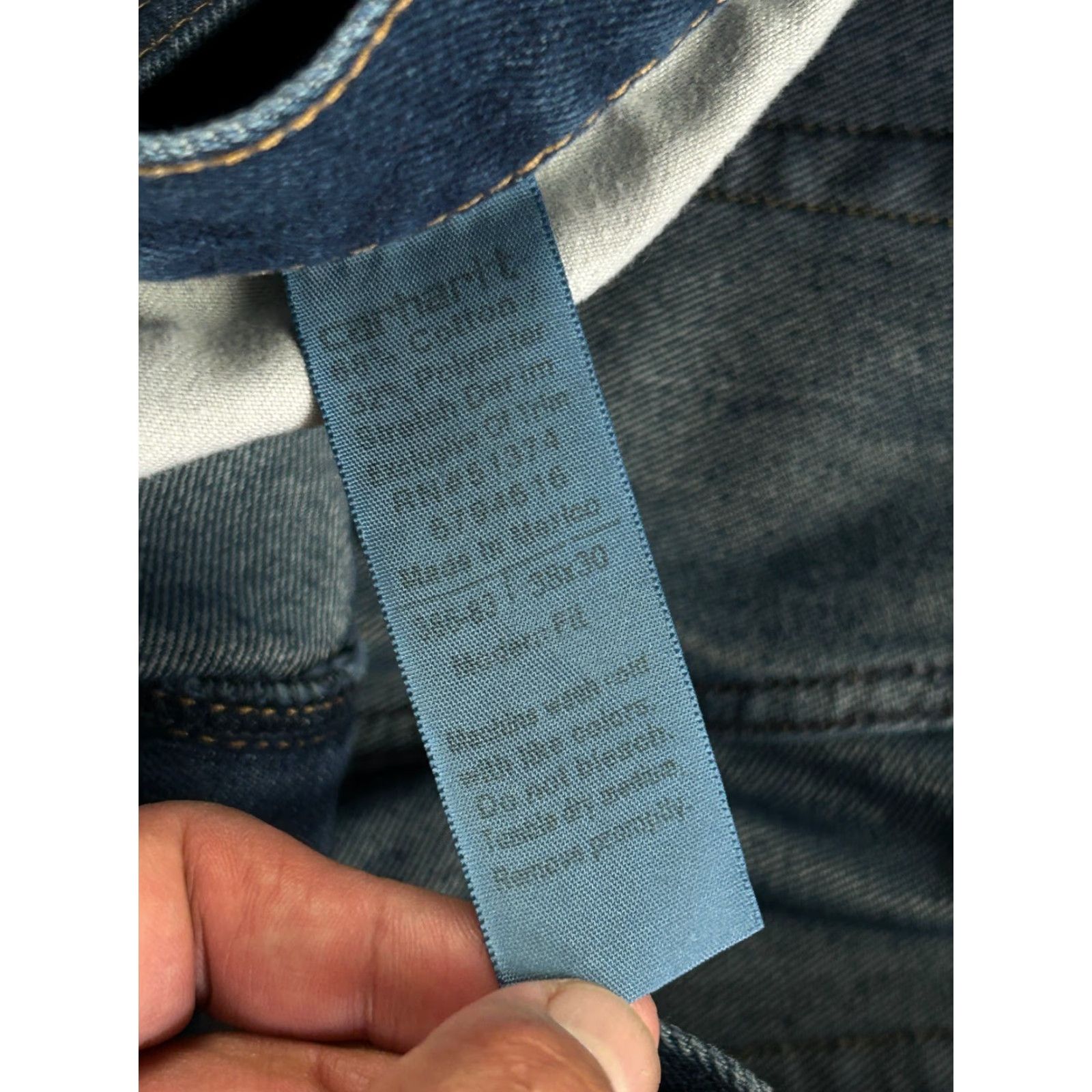 Carhartt VINTAGE Carhartt Jeans 38 x 30 Denim Stretch Distressed Workwear Modern Fit 5-Pocket Mens Blue 90s Americana Casual Style Carhartt Modern Fit Jeans Size US 38 / EU 54 - 4 Thumbnail