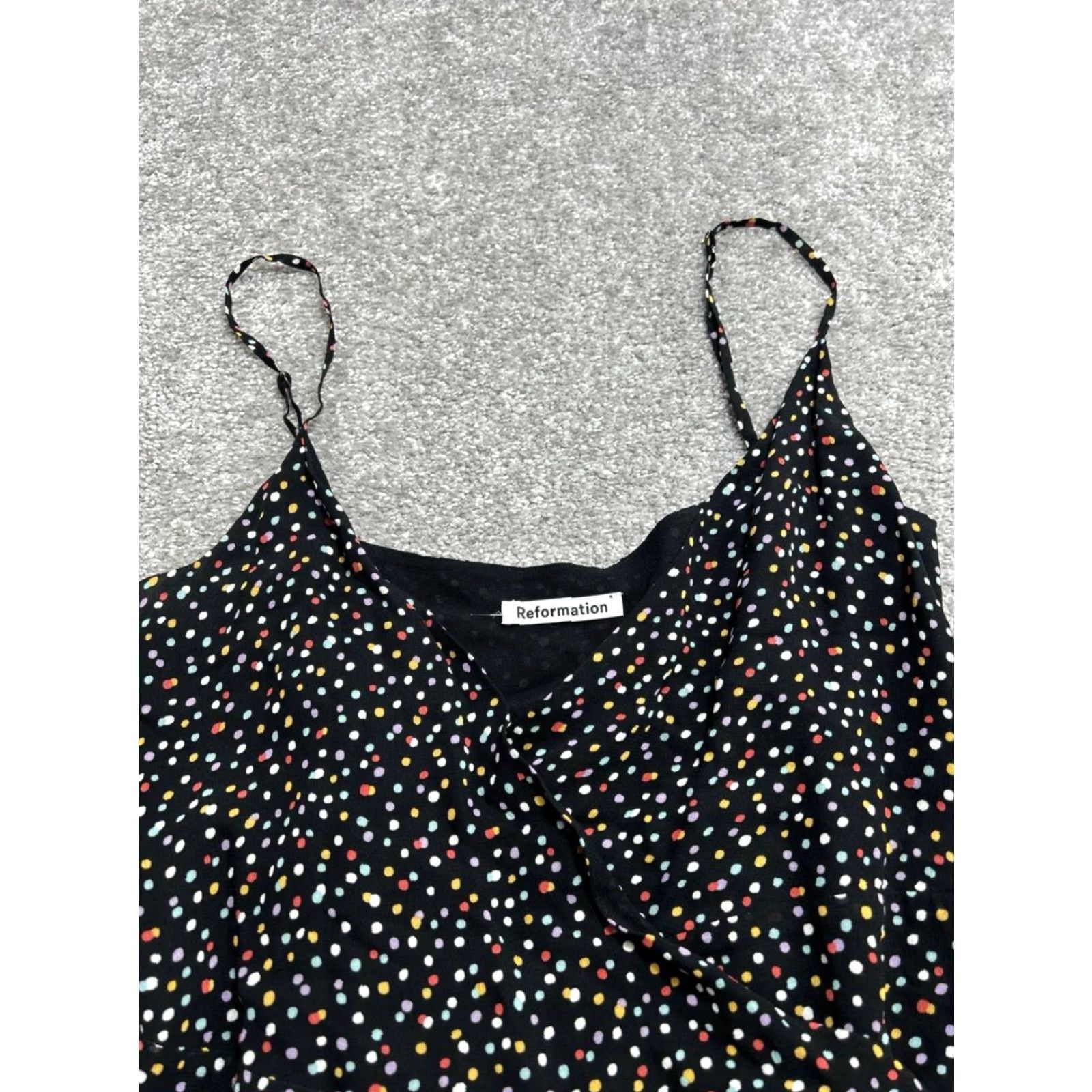 Reformation Reformation Dress Women Small Black Polka Dot Surplice Neck Wrap Troppo Confetti Size S / US 4 / IT 40 - 7 Thumbnail