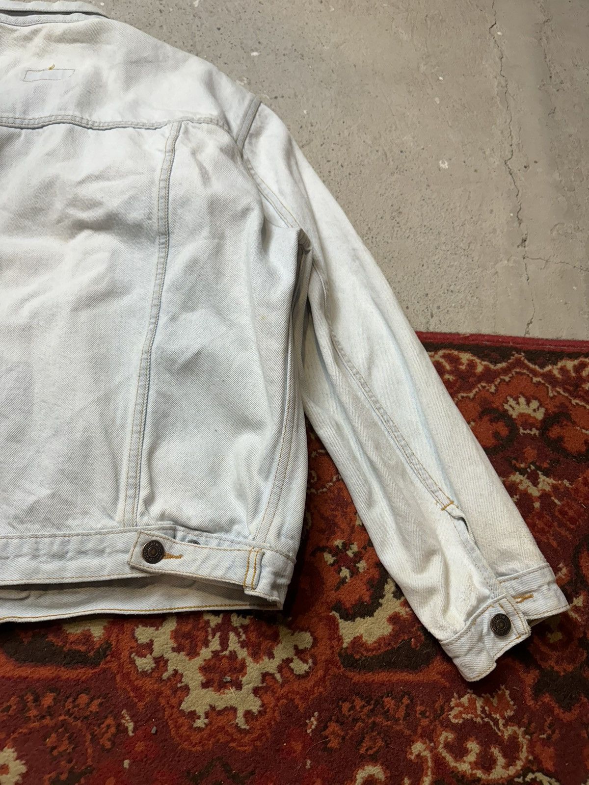 Levi's × Vintage Vintage Y2K Levi’s Rare 80s White Denim Fade Jacket Size US L / EU 52-54 / 3 - 9 Thumbnail