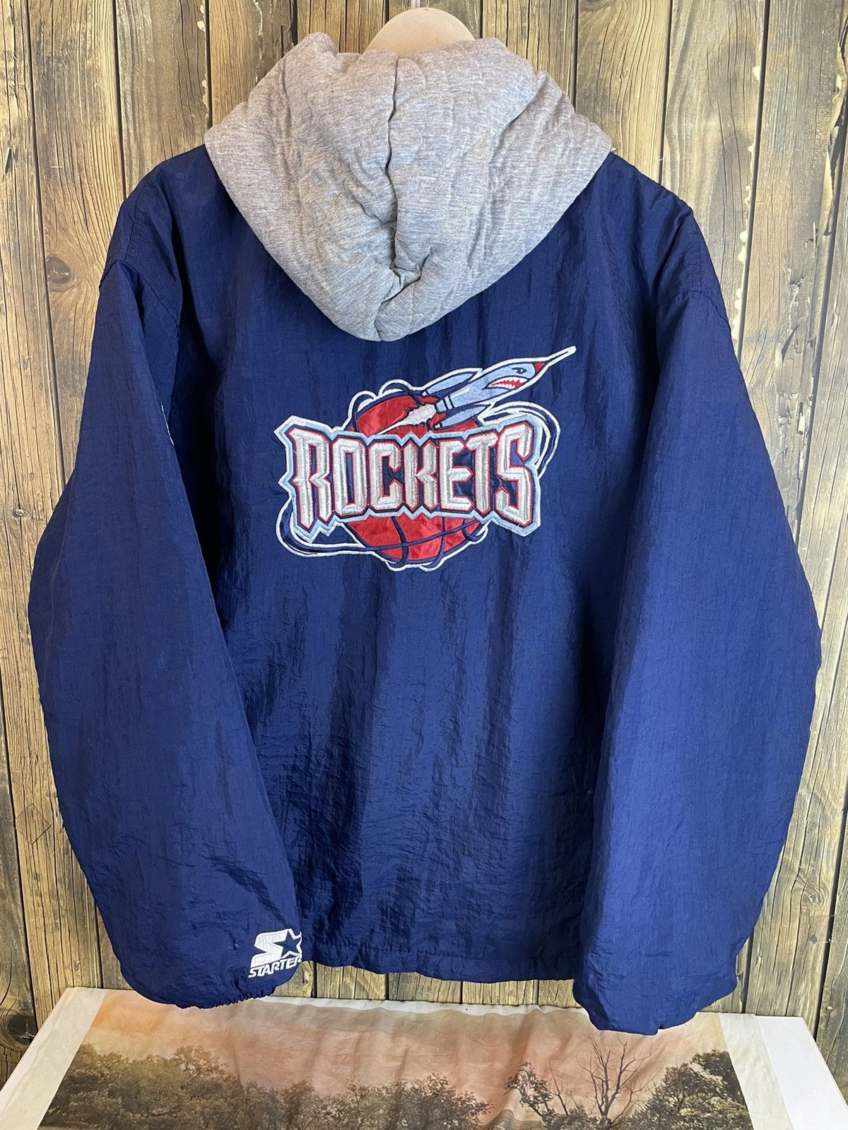 NBA × Starter × Vintage Vintage Nba rocket Starter Jacket Hoodies Size US L / EU 52-54 / 3 - 1 Thumbnail