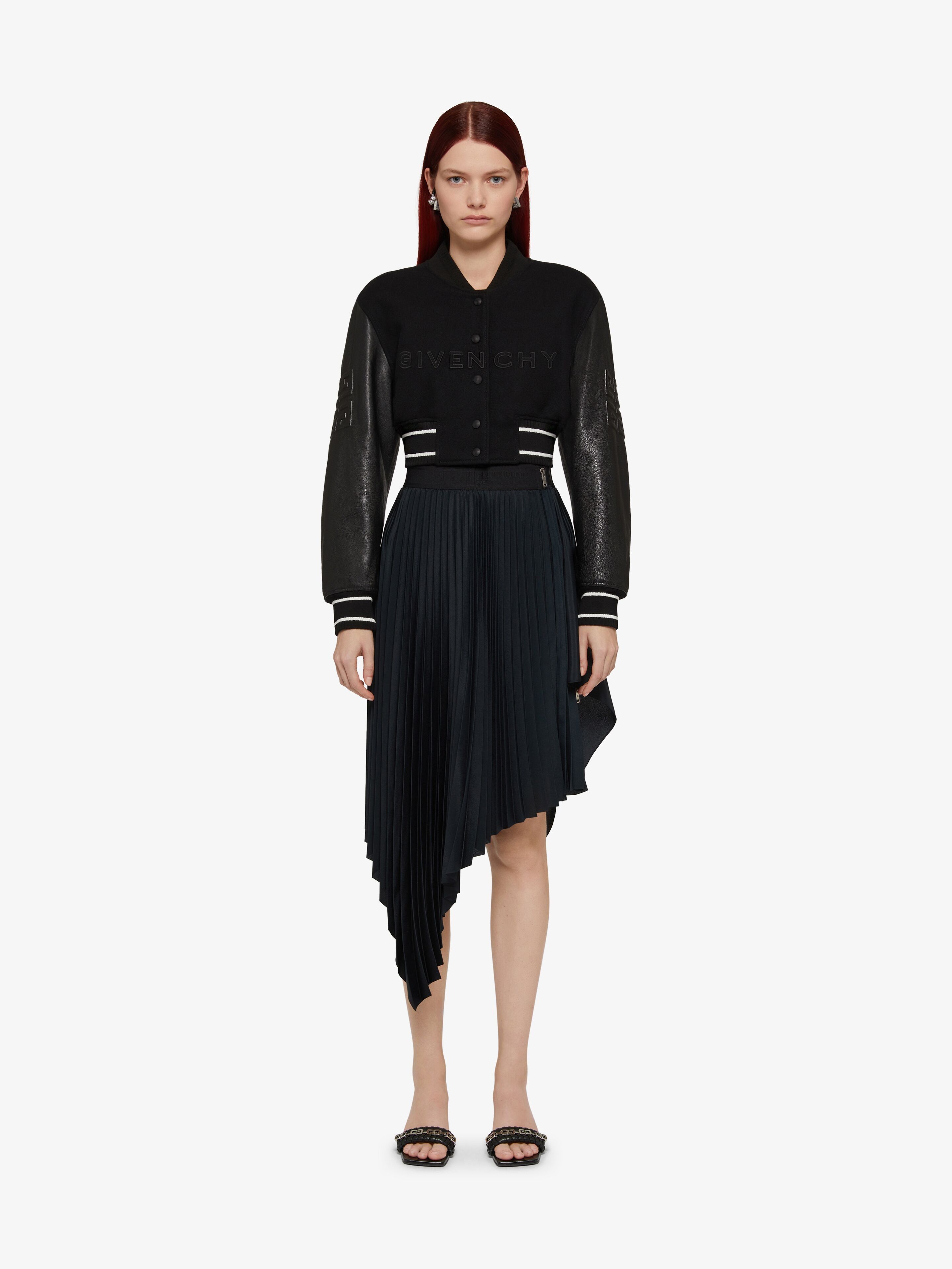 Givenchy oc11z0725 Cropped Varsity Jacket in Black Size XS / US 0-2 / IT 36-38 - 2 Thumbnail