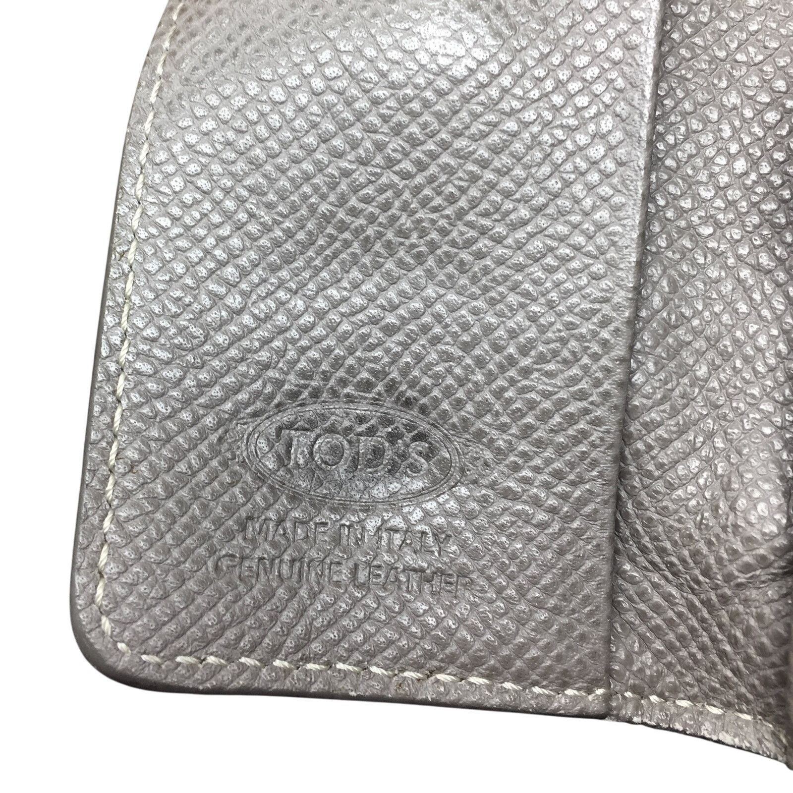 Tod's TOD'S 5 Key Keyholder Wallet - Beige/Gray Pebbled Leather Size ONE SIZE - 3 Thumbnail