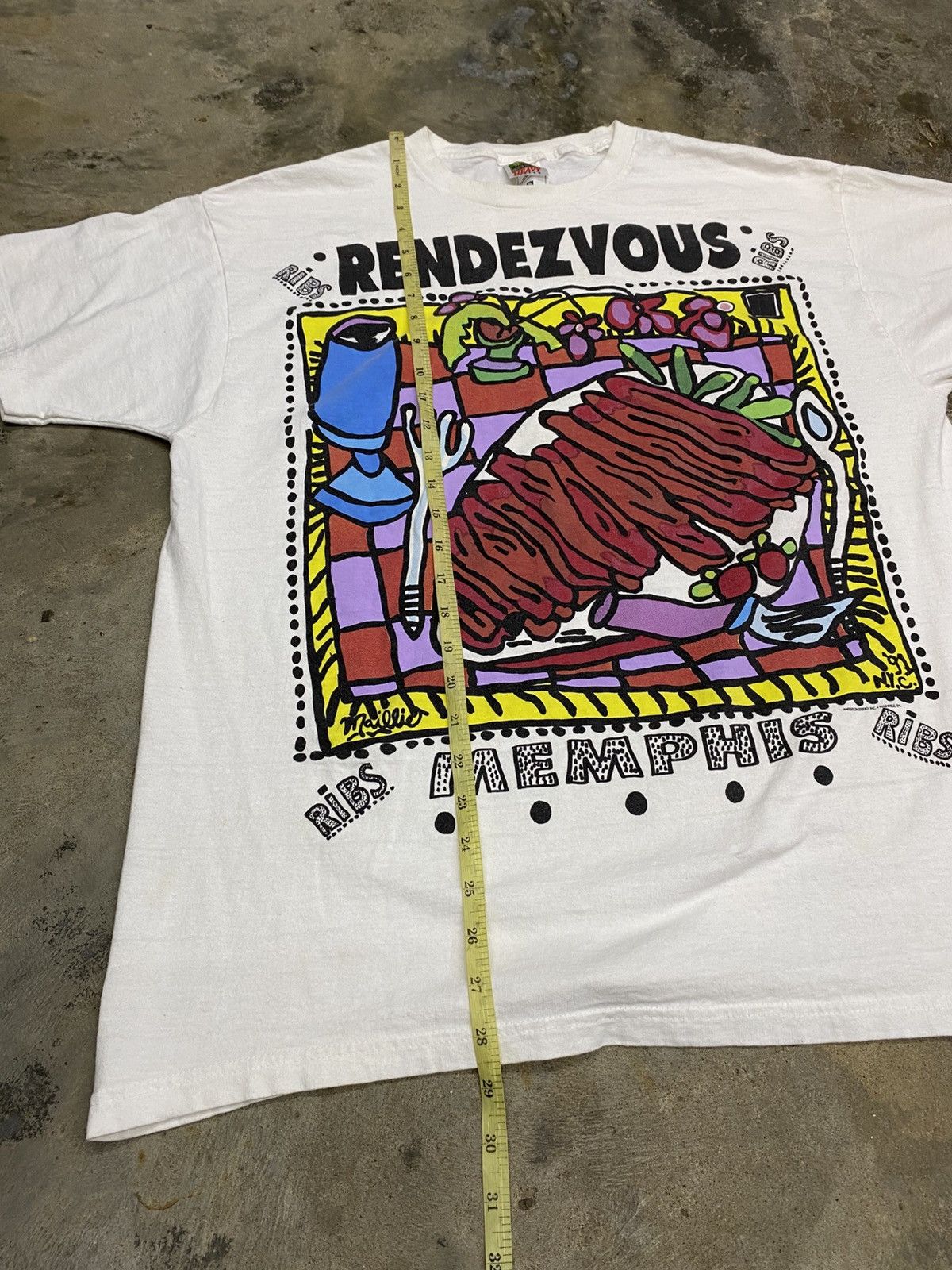 Designer × Vintage 💥RENDEZVOUZ crazy art tshirt Size US XL / EU 56 / 4 - 7 Thumbnail