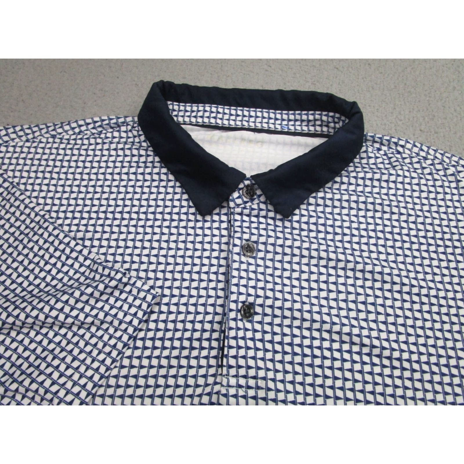 Vintage Maelreg Shirt Mens 2XL Blue Performance Polo Golf Stretch Wicking Geometric Size US XXL / EU 58 / 5 - 5 Thumbnail