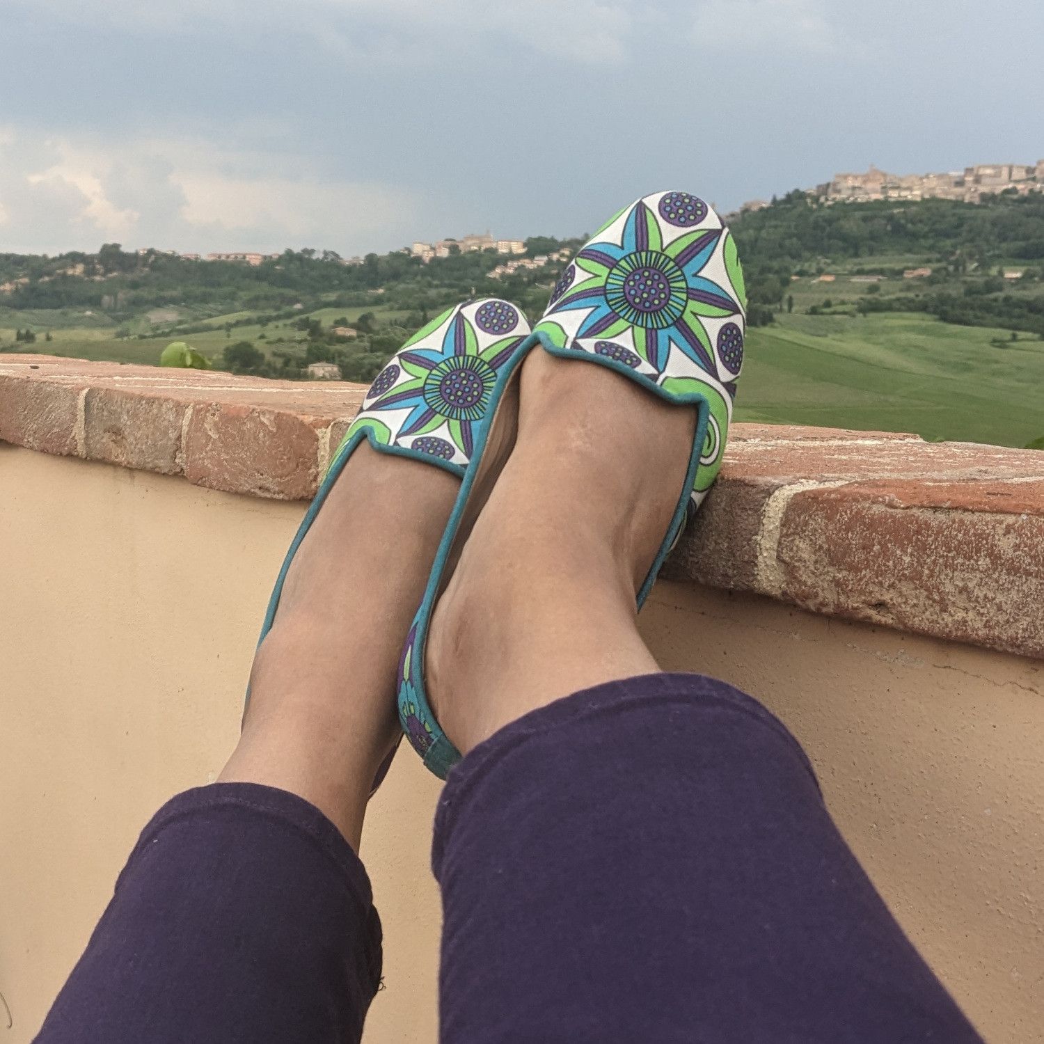 BIZU Chic Ballet Flats, Loafers - Green & Purple, Stella Size US 9 / IT 39 - 4 Thumbnail