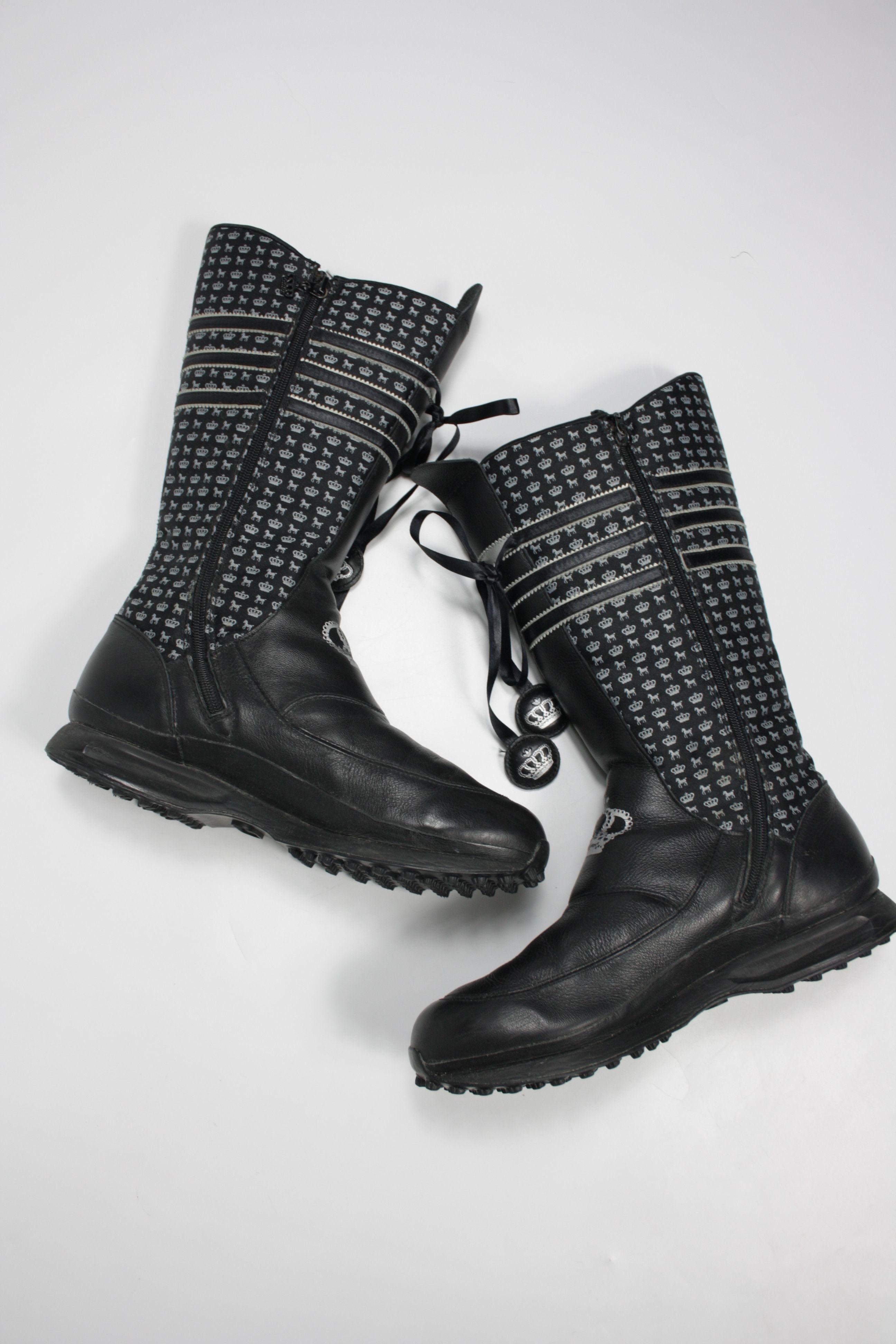 Adidas × Vintage Adidas Missy Elliott Y2K Leather Zip Knee Boots Shoes Size US 7 / IT 37 - 4 Thumbnail