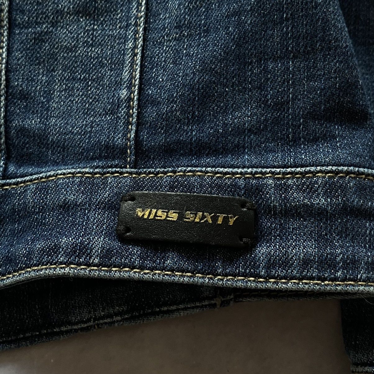 Hysteric Glamour Japan Miss Sixty Cropped Denim Biker Jacket Side Zip Y2K Size S / US 4 / IT 40 - 9 Thumbnail