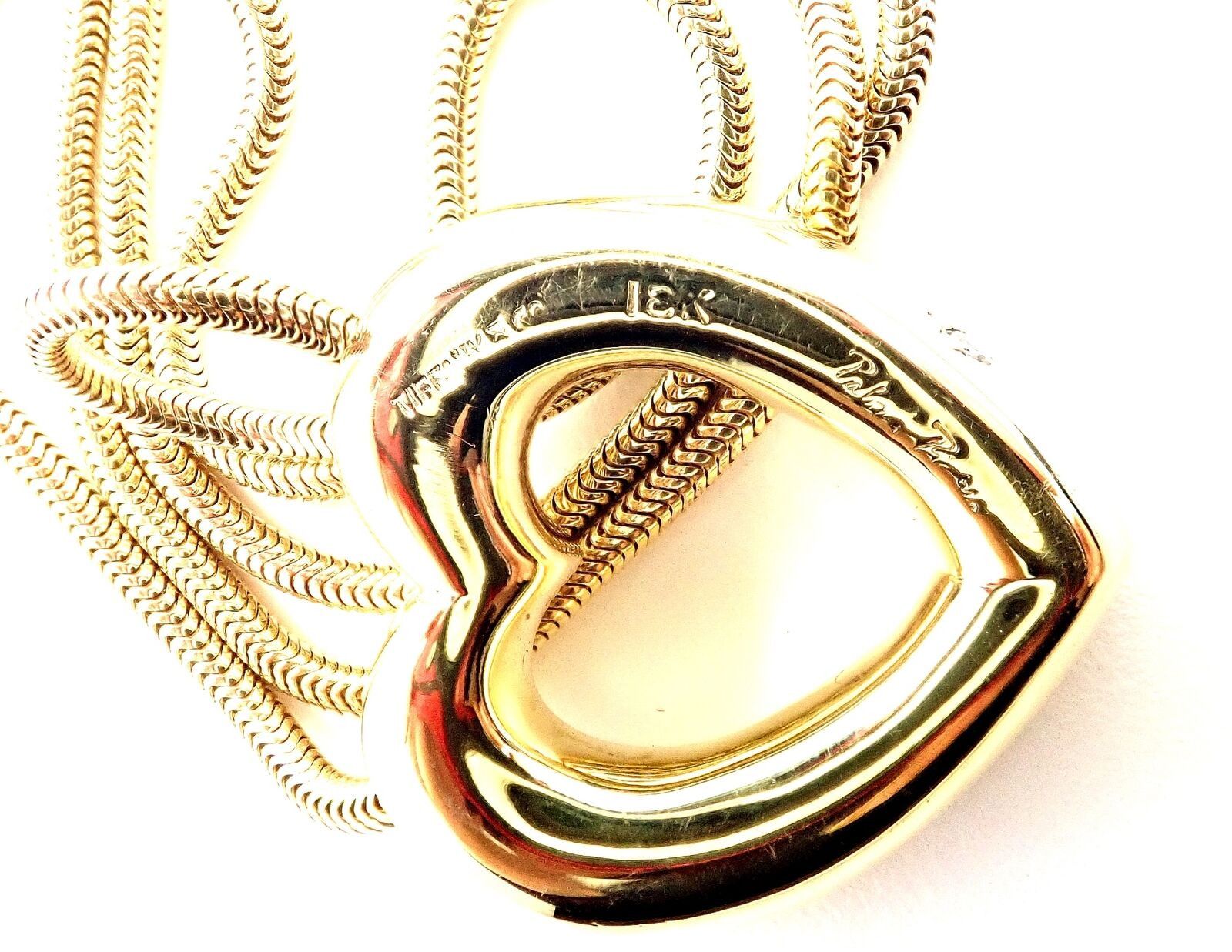 Picasso 18k Yellow Gold Diamond Heart Pendant Necklace