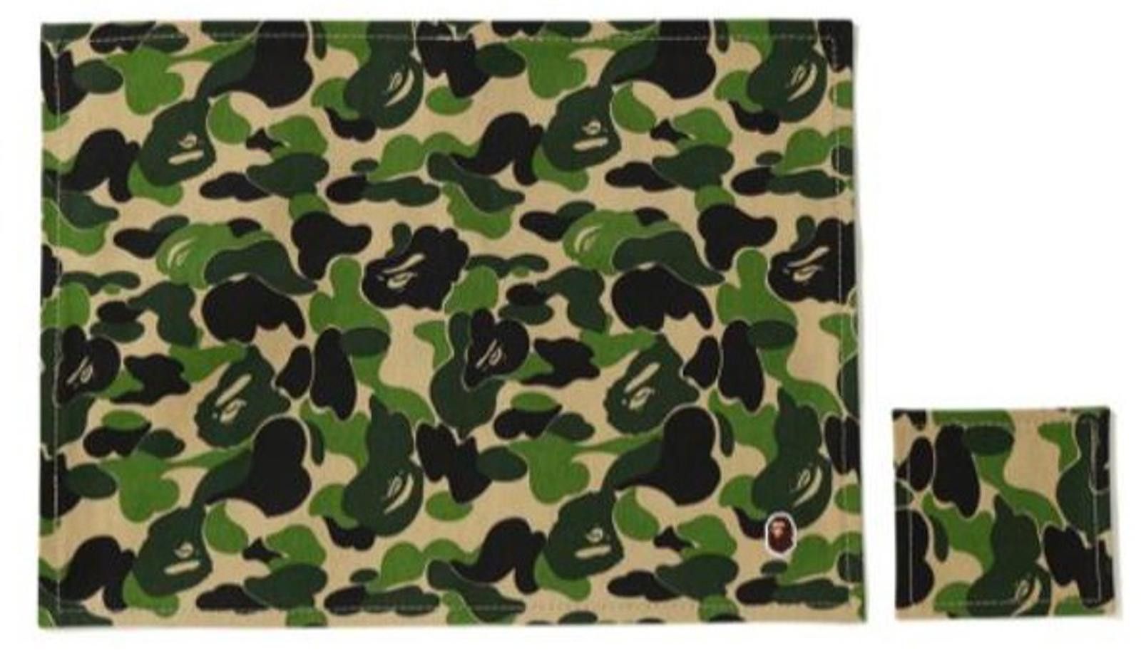 BAPE Green Camo Placemat and Coaster Set