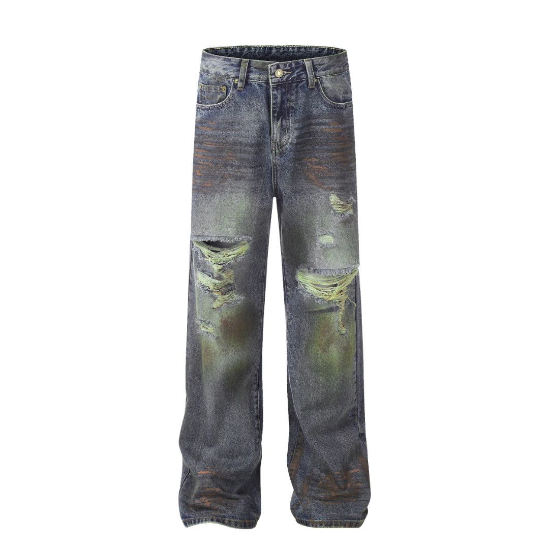Japanese Brand High street vintage ripped jeans straight leg Size US 29 - 5 Thumbnail