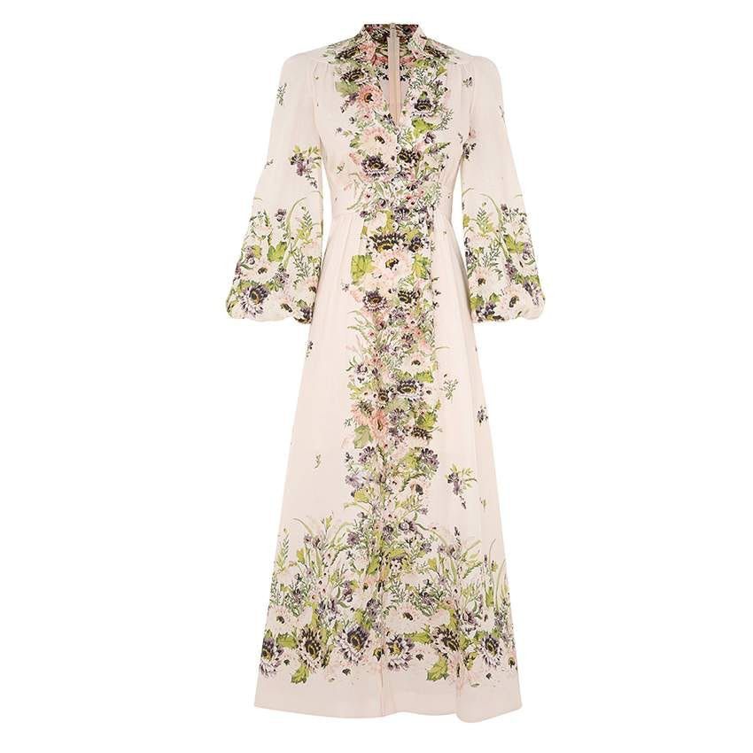 Zimmermann ZIMMERMANN 'Plunge' Low-Cut Mini Dress In Light Blue Linen |  Grailed
