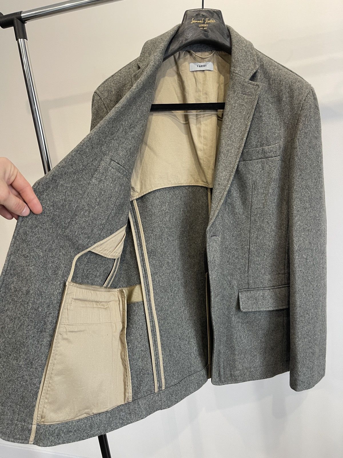 Nicole Farhi FARHI by Nicole Farhi Grey Wool Blend Blazer M Size 38R - 6 Thumbnail