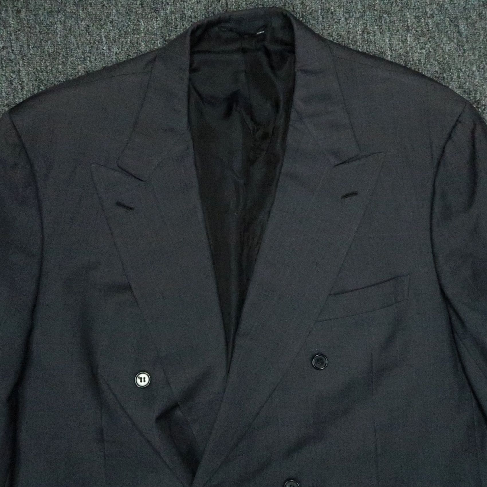 Brioni Brioni Blazer Mens 50L Gray Double-Breasted Peak Vented Wool 2 Piece Italy Formal Business Wedding Mens Size 50R - 2 Thumbnail