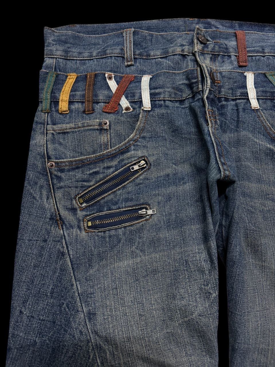 Undercover 💥Double Waist💥Insane 90s 🇯🇵 Double Waist Zipper Painted Jeans Size US 34 / EU 50 - 5 Thumbnail