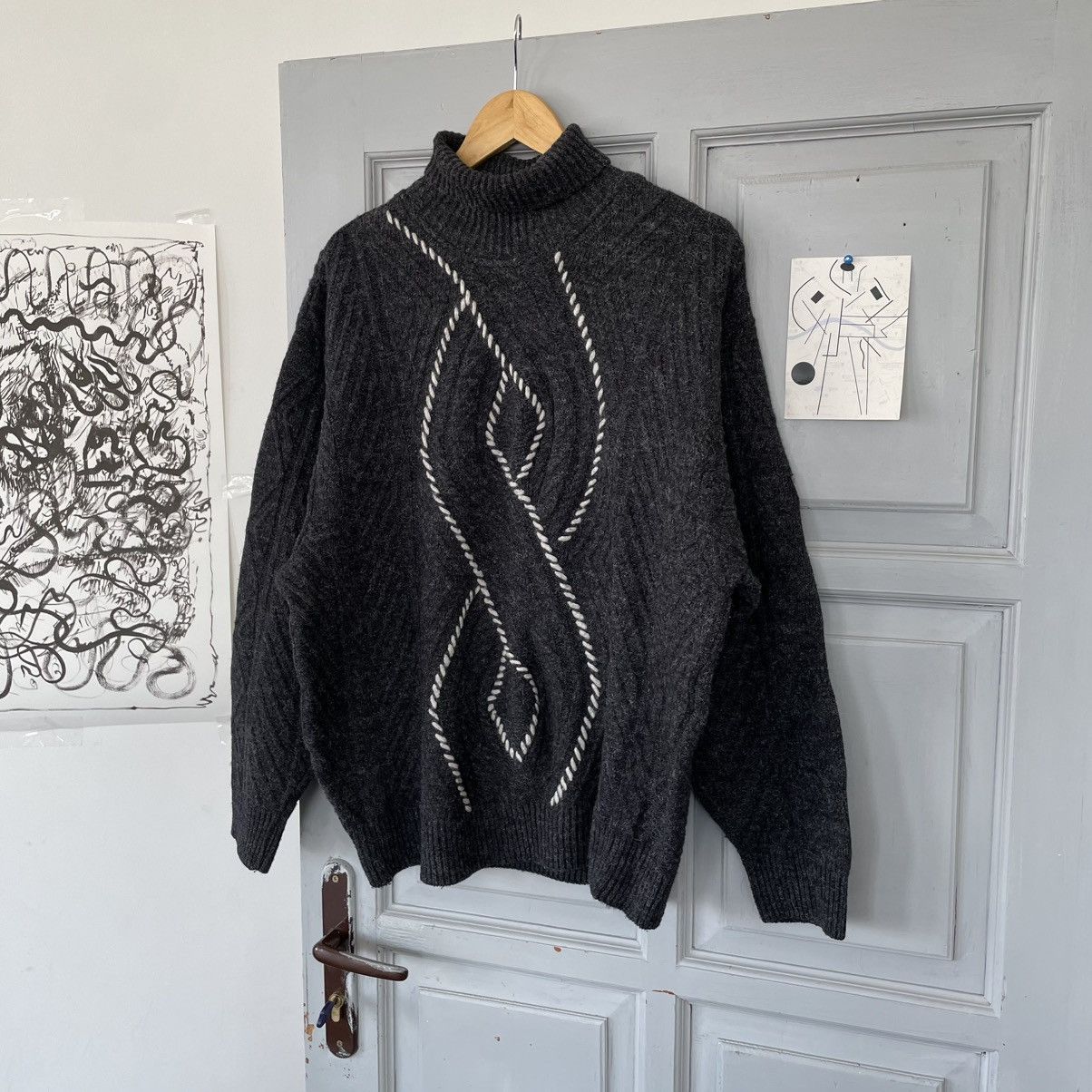 Carlo Colucci Carlo Colucci Men’s Wool Knitted Sweater High Collar Size US L / EU 52-54 / 3 - 3 Thumbnail