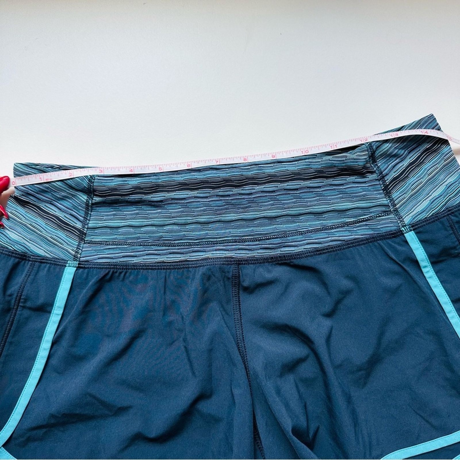 Lululemon LULULEMON Navy Blue Aqua Mini Shorts Zip Workout Active Gym Size 28" / US 6 / IT 42 - 7 Thumbnail