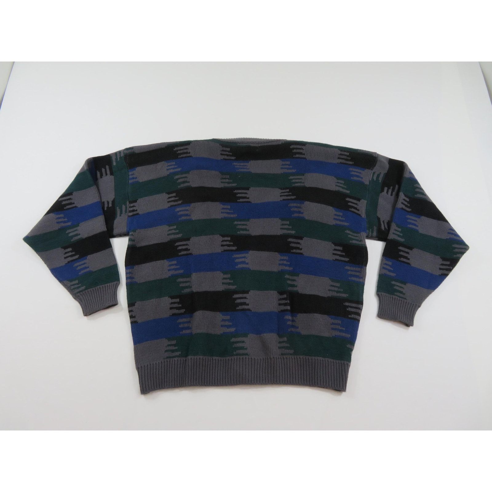 Other Aspetuck Sweater Cardigan V-Neck, Golf Gray Blue Sz XL 1990s Size US XL / EU 56 / 4 - 2 Thumbnail
